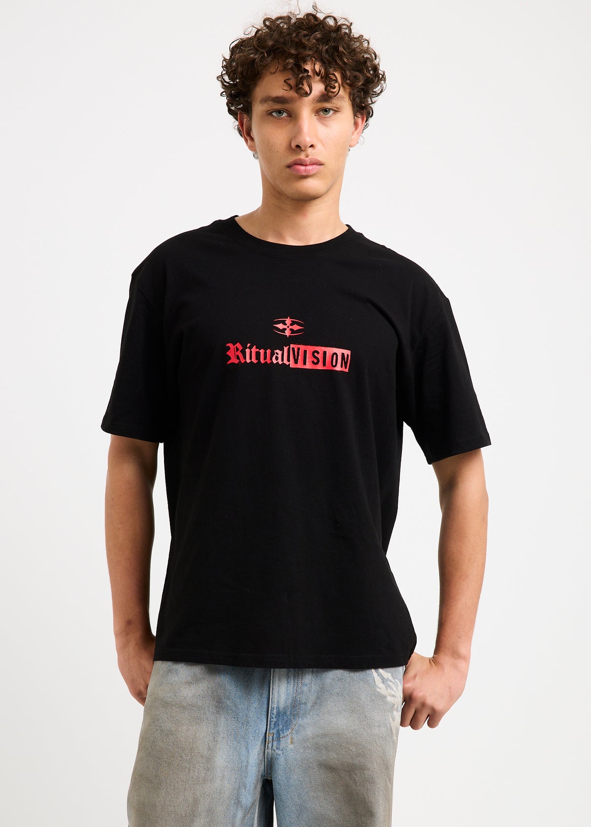 Stacked Short Sleeve T-Shirt BLACK