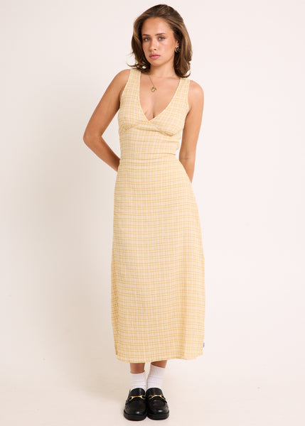 Sunday Seersucker Check Maxi Dress – General Pants Co.