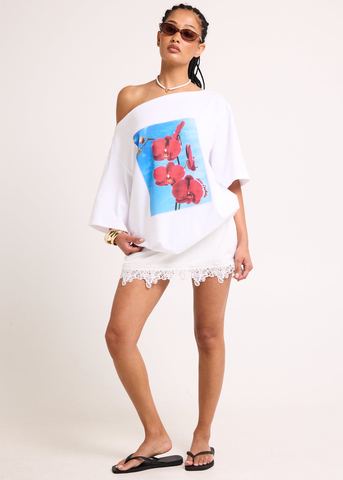 Adria Lace Mini Skirt WHITE