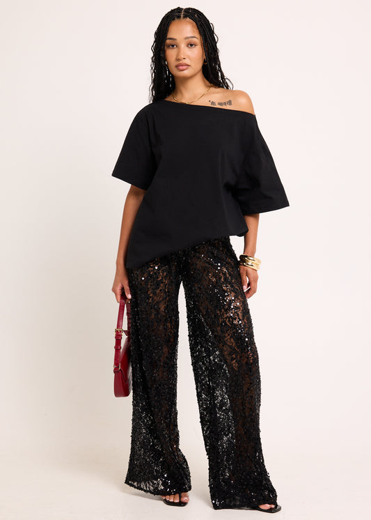 Sophia Lace Pants BLACK