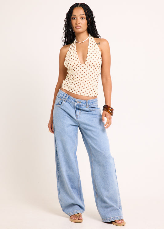 Lennon Low Slouch Denim Jeans BLUE FADE
