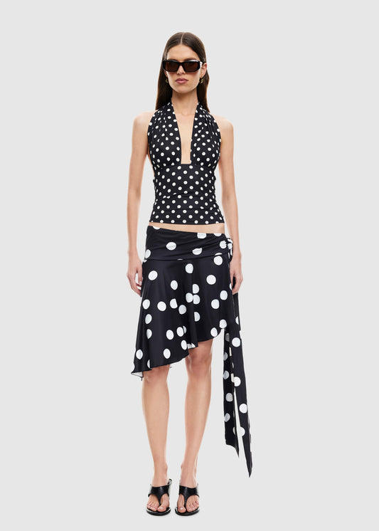 Safari Halter Top NOIR POLKA
