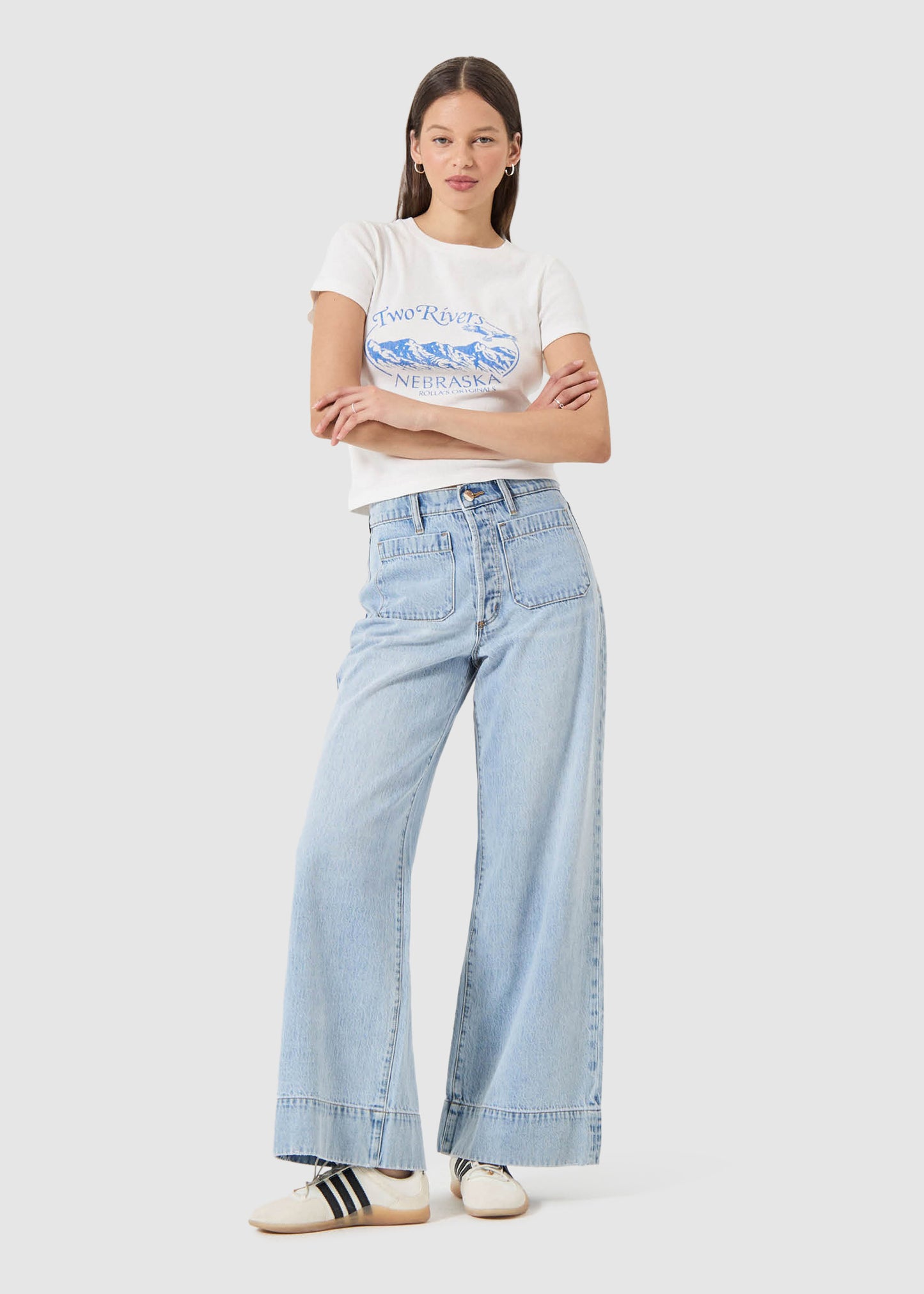 Relaxed Sailor Denim Jeans Long Breezy Blue