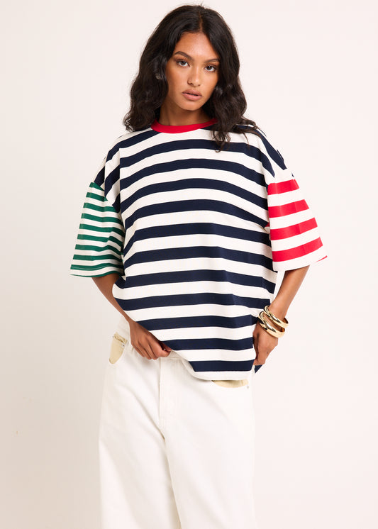 Fitzroy Stripes Oversized Short Sleeve T-Shirt MULTI