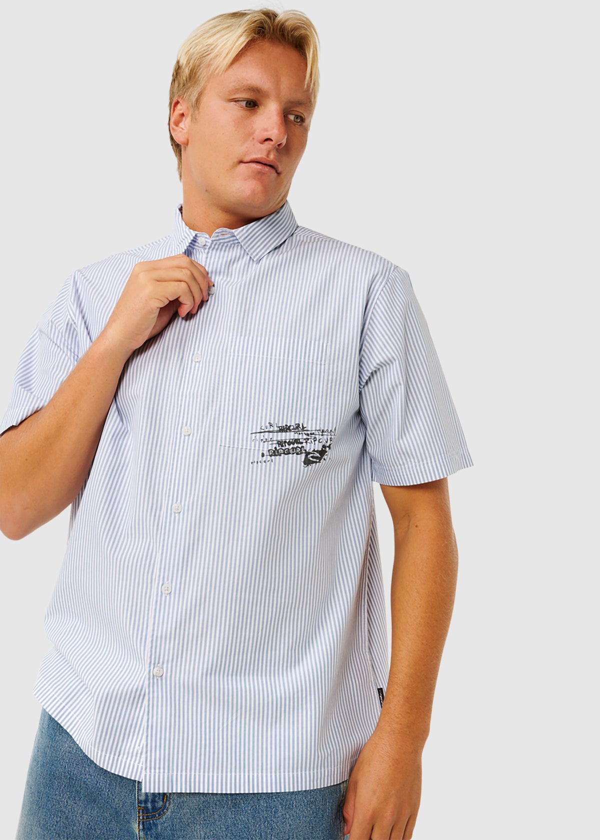 Inner Visions Short Sleeve Shirt FADED DENIM