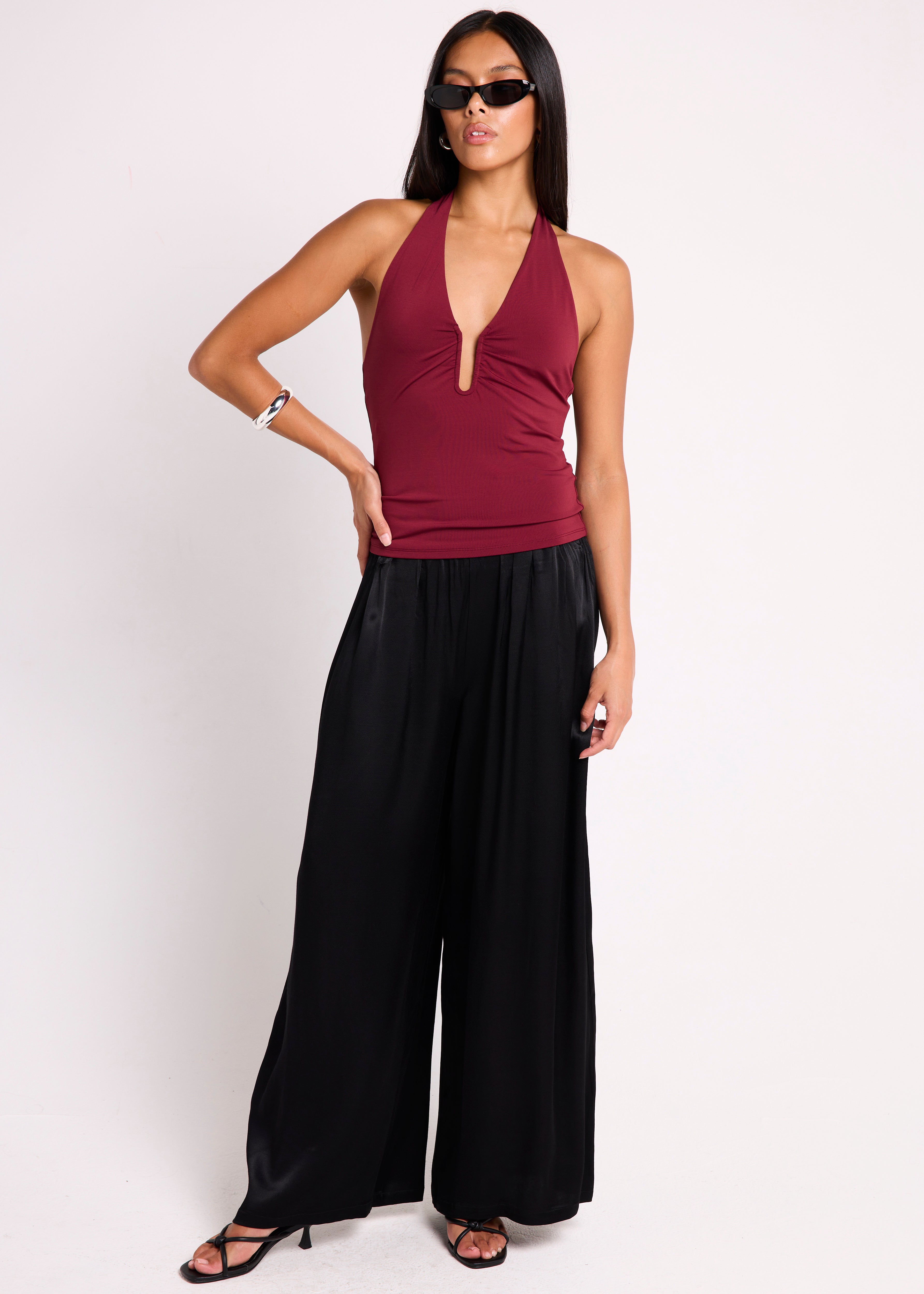 Aliyah Wide Leg Pants BLACK