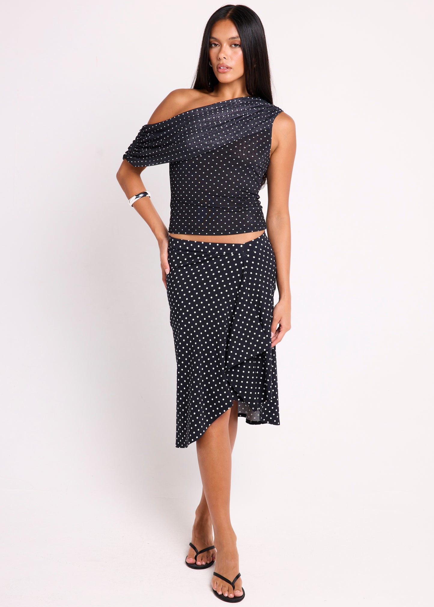 Mila Asymmetric Midi Skirt