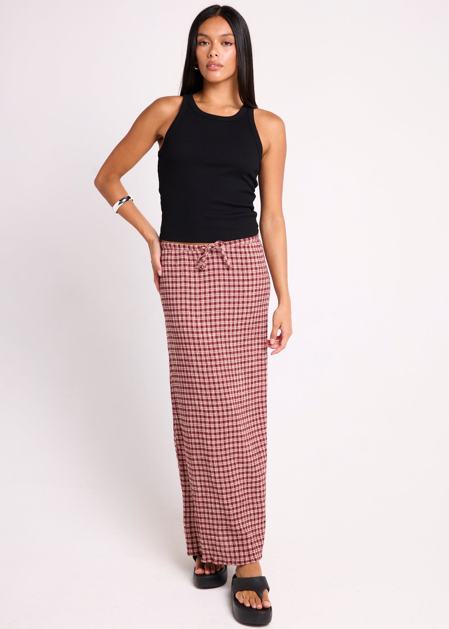 Capricorn Seersucker Maxi Skirt