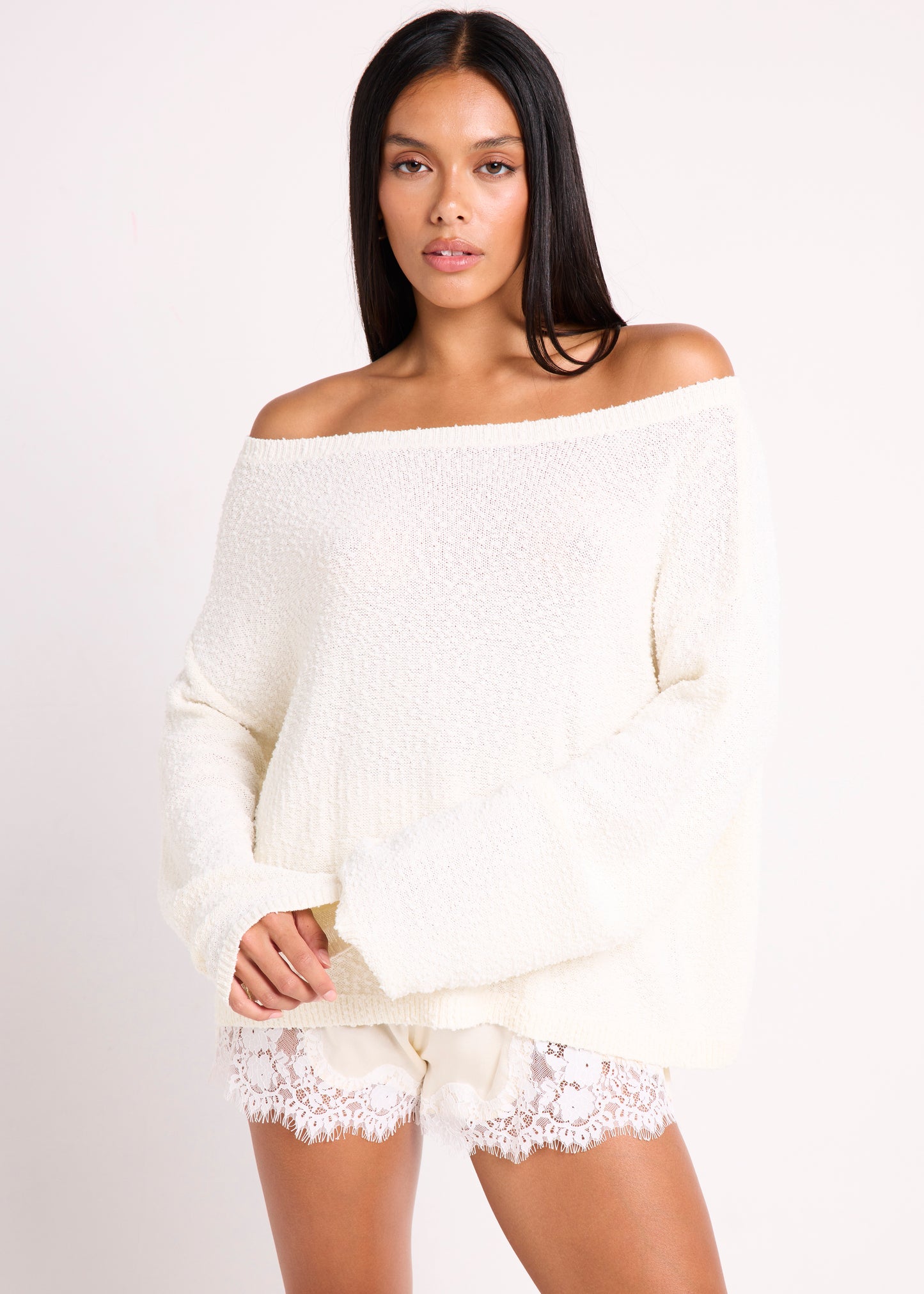 Sully Boucle Off Shoulder Knit Top