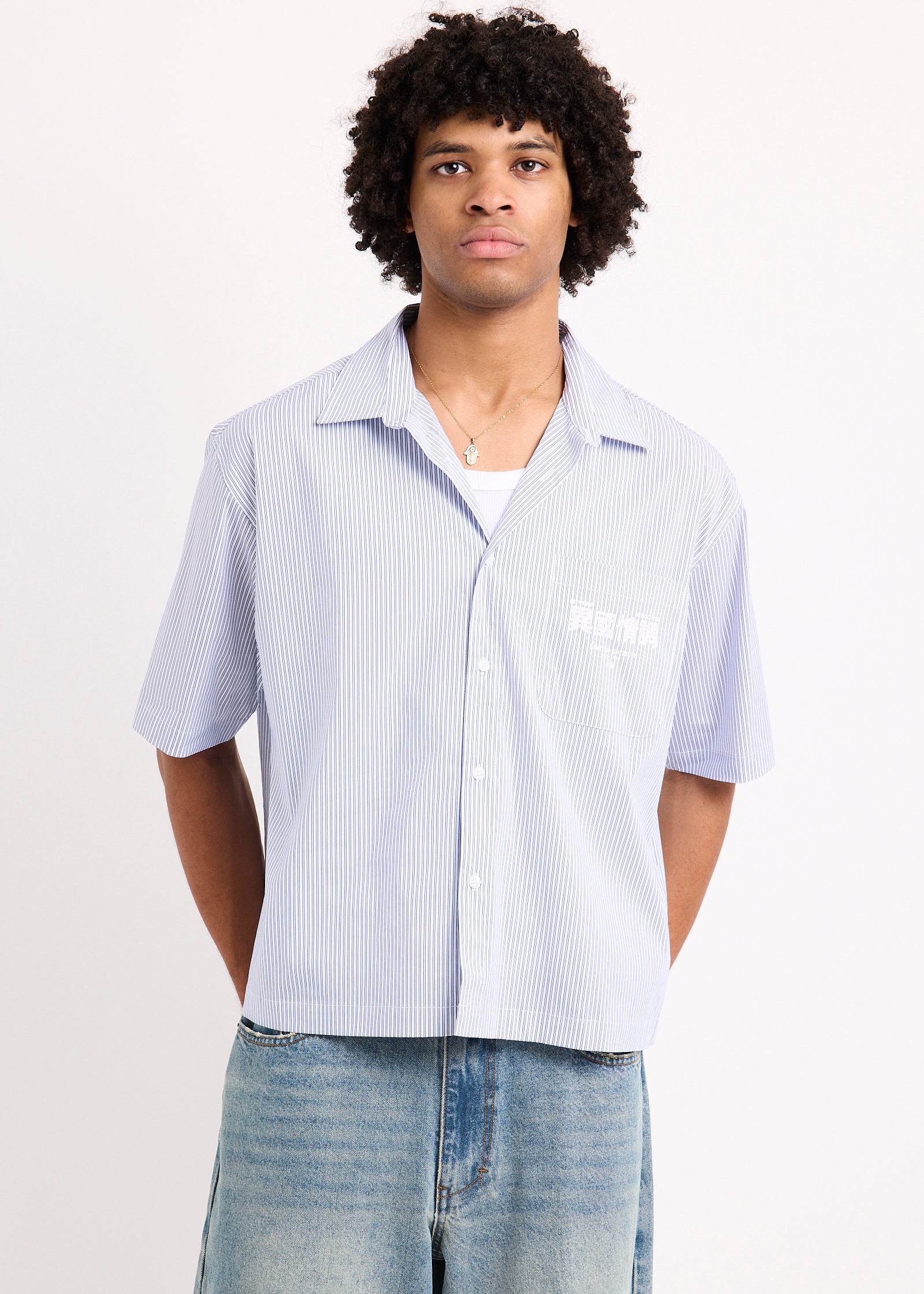 Honolulu Cropped Shirt NAVY