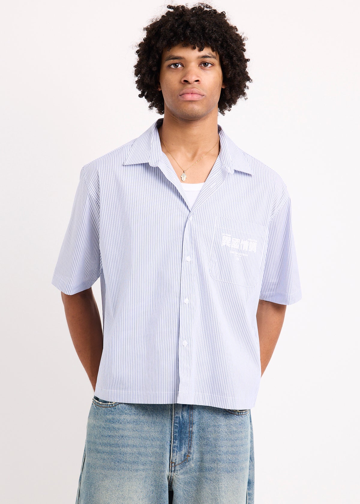 Honolulu Cropped Shirt NAVY