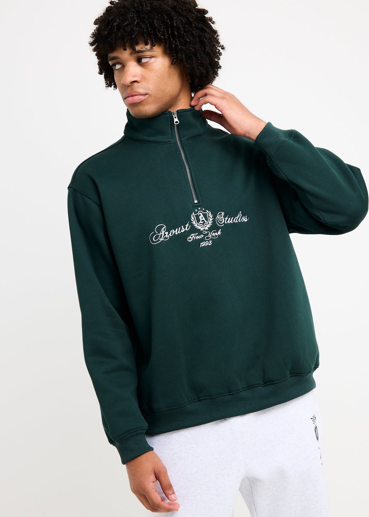 Studious Quarter Zip GREEN