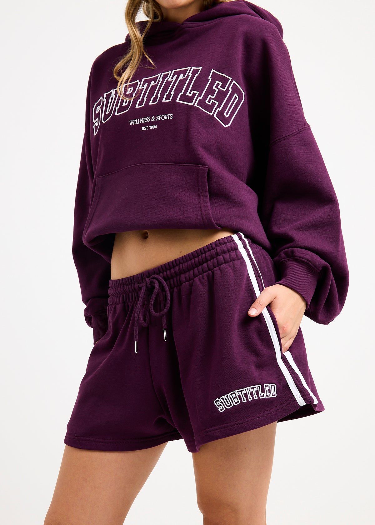 NYC Fleece Shorts EGGPLANT