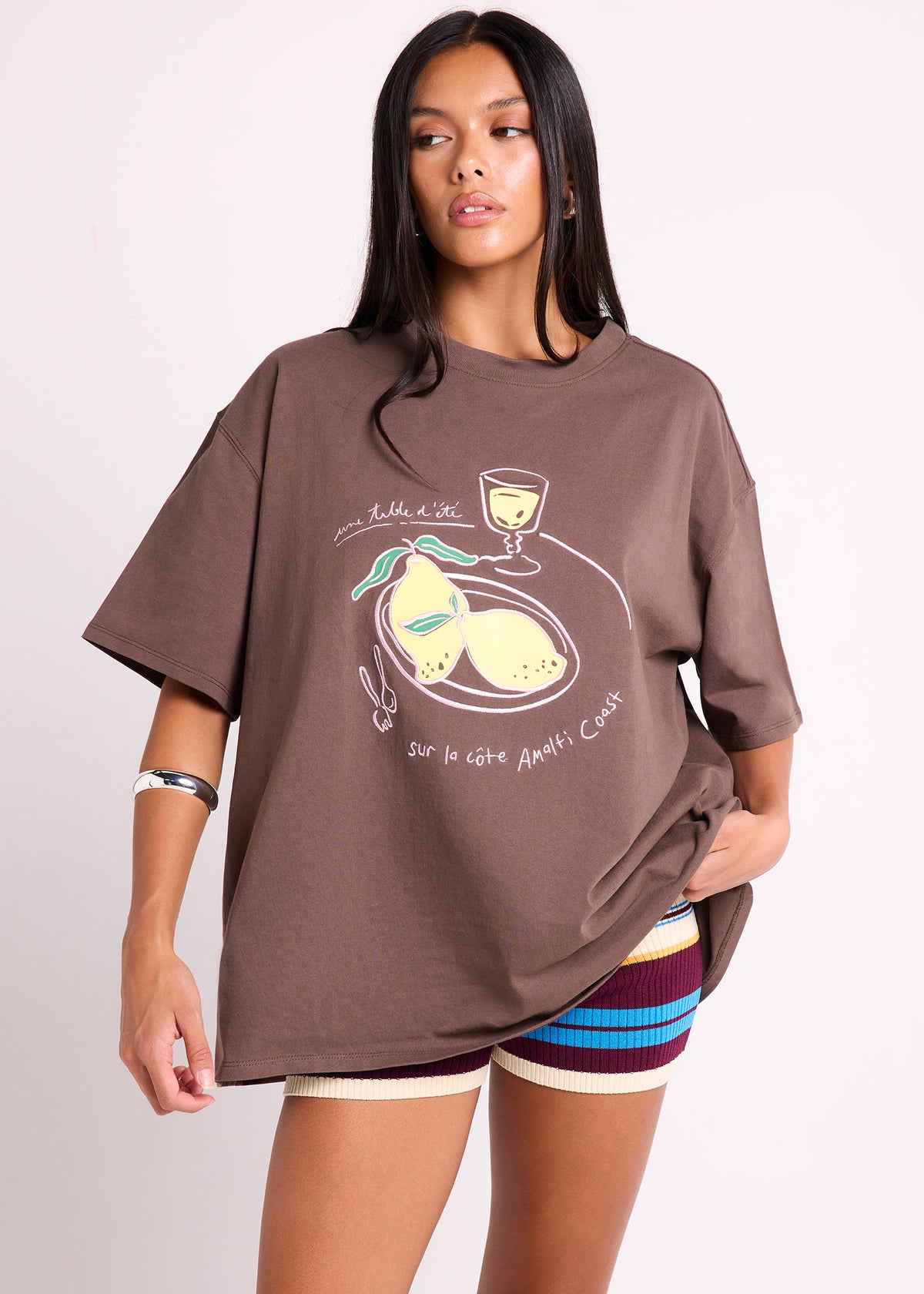 Lemon Life Short Sleeve T-Shirt BROWN