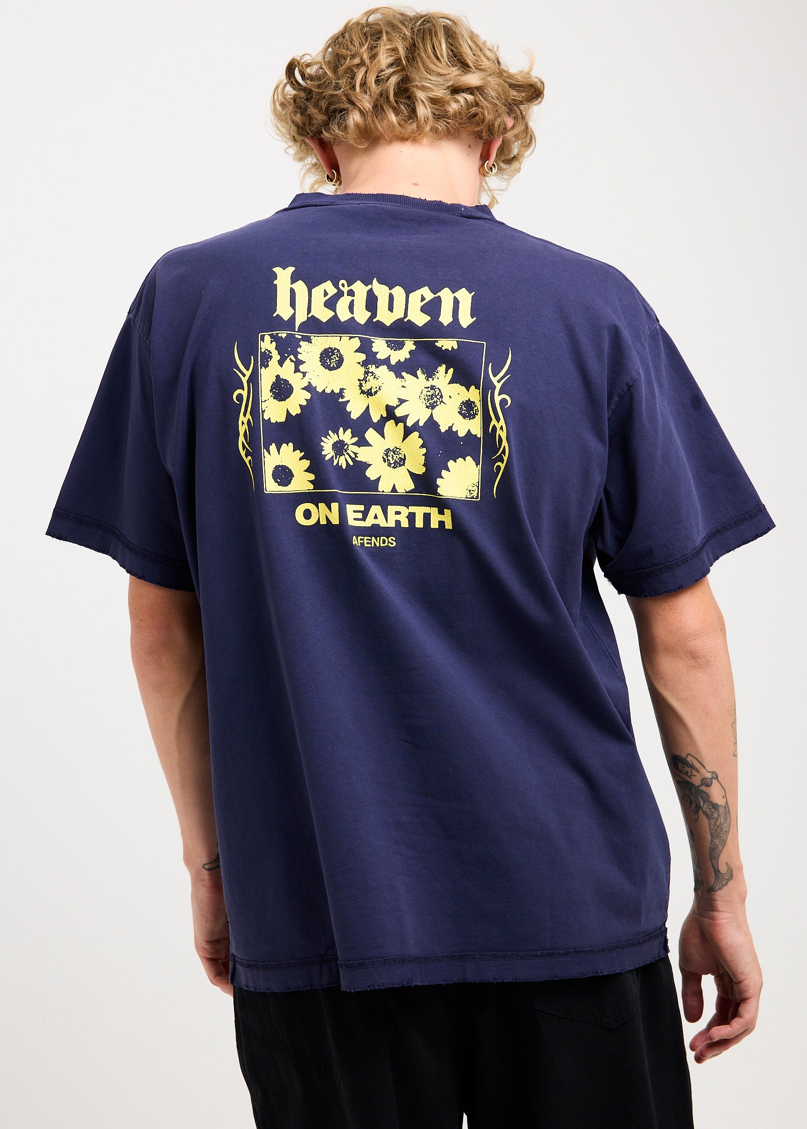 Heaven Heavyweight Boxy T-Shirt WASHED DEEP SEA