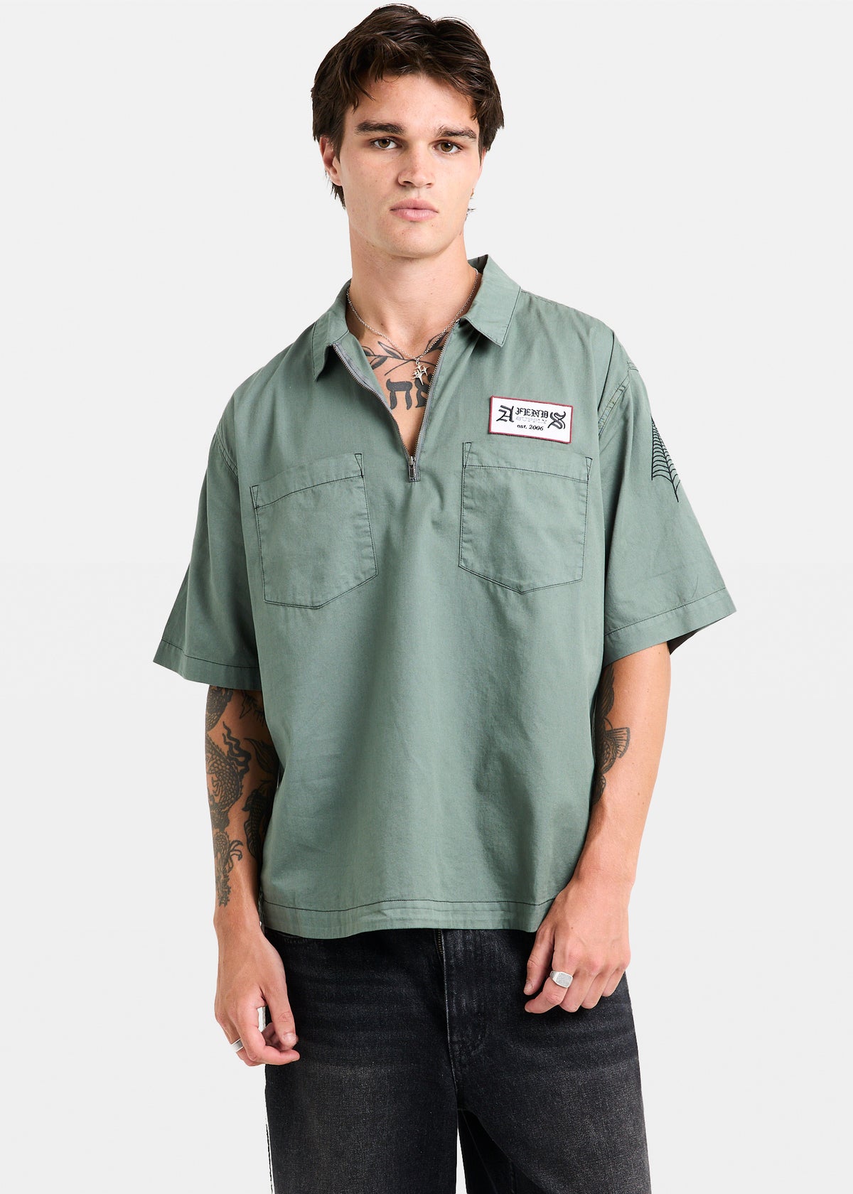 Supply Workwear Short Sleeve Shirt WASHED SYCAMORE