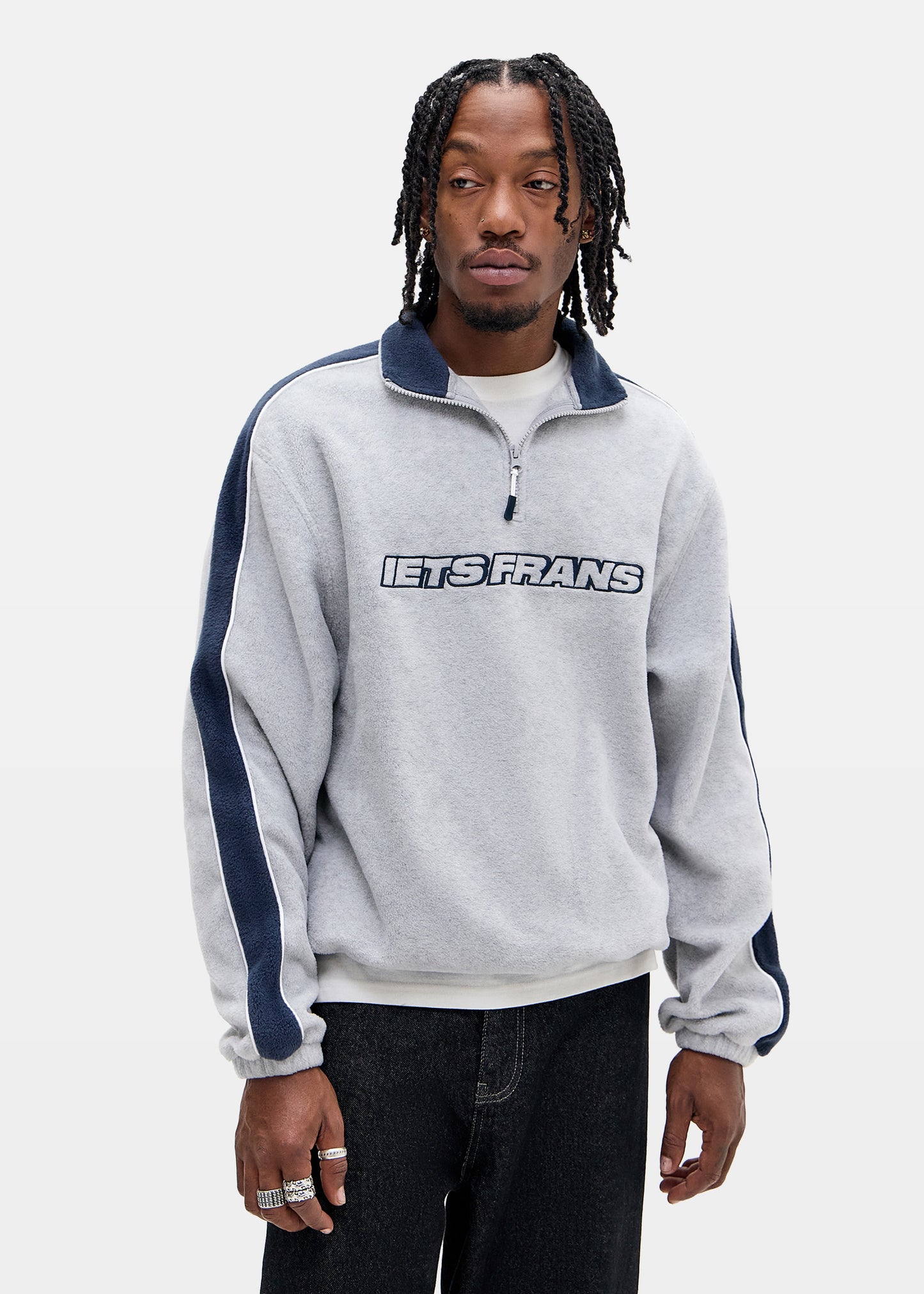 Panel Emboidered Fleece Jumper