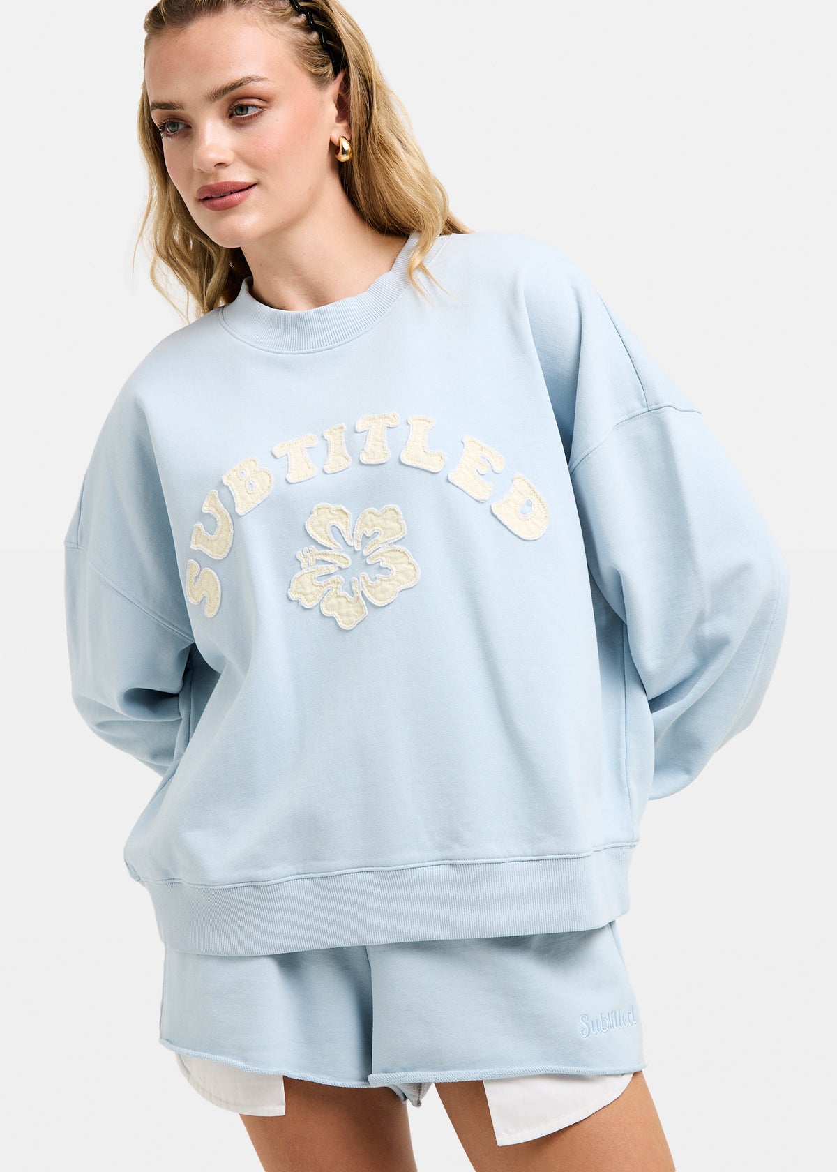 Aloha Boyfriend Crew Neck Jumper BLUE