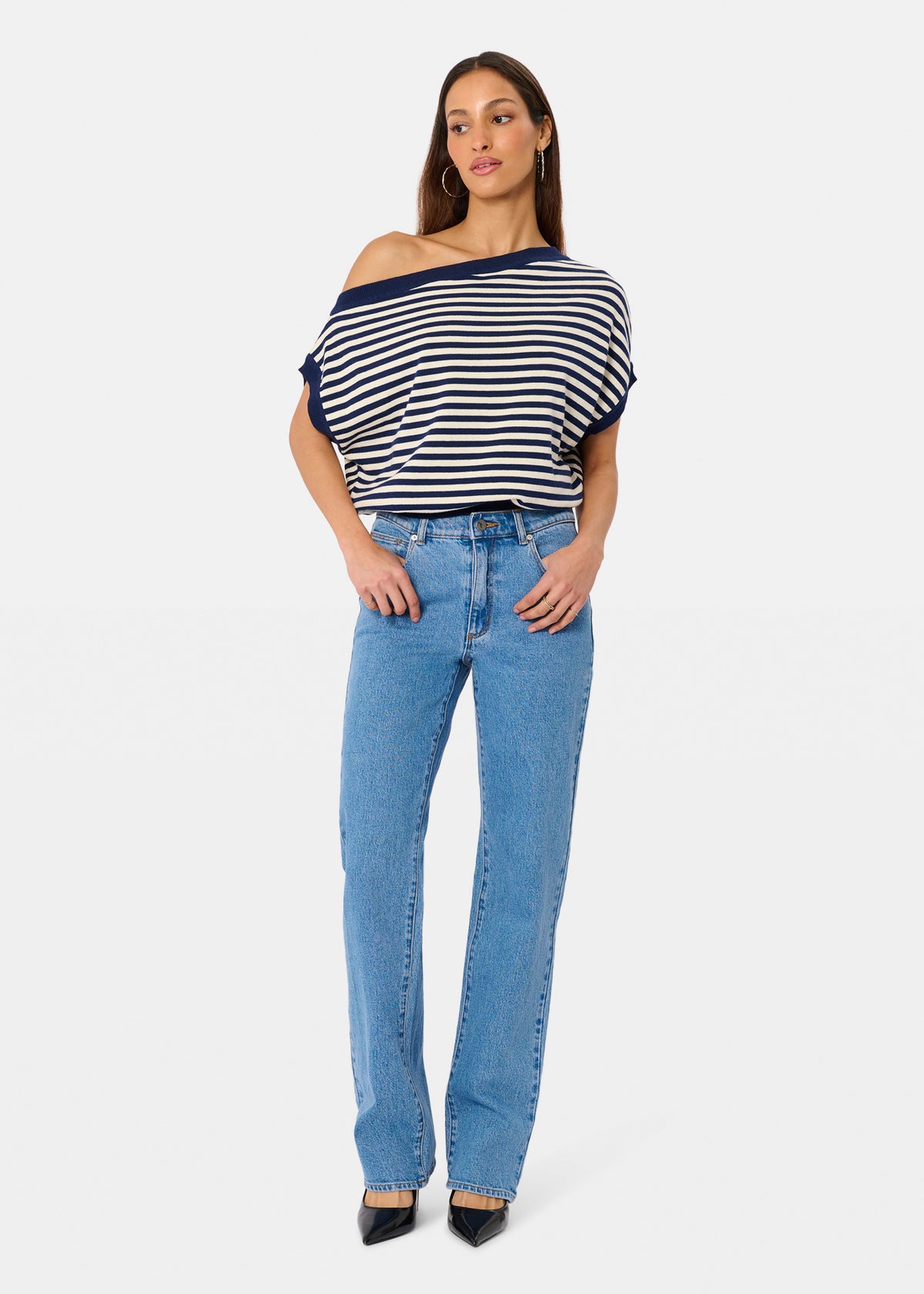 95 Mid Straight Denim Jeans DEBBIE