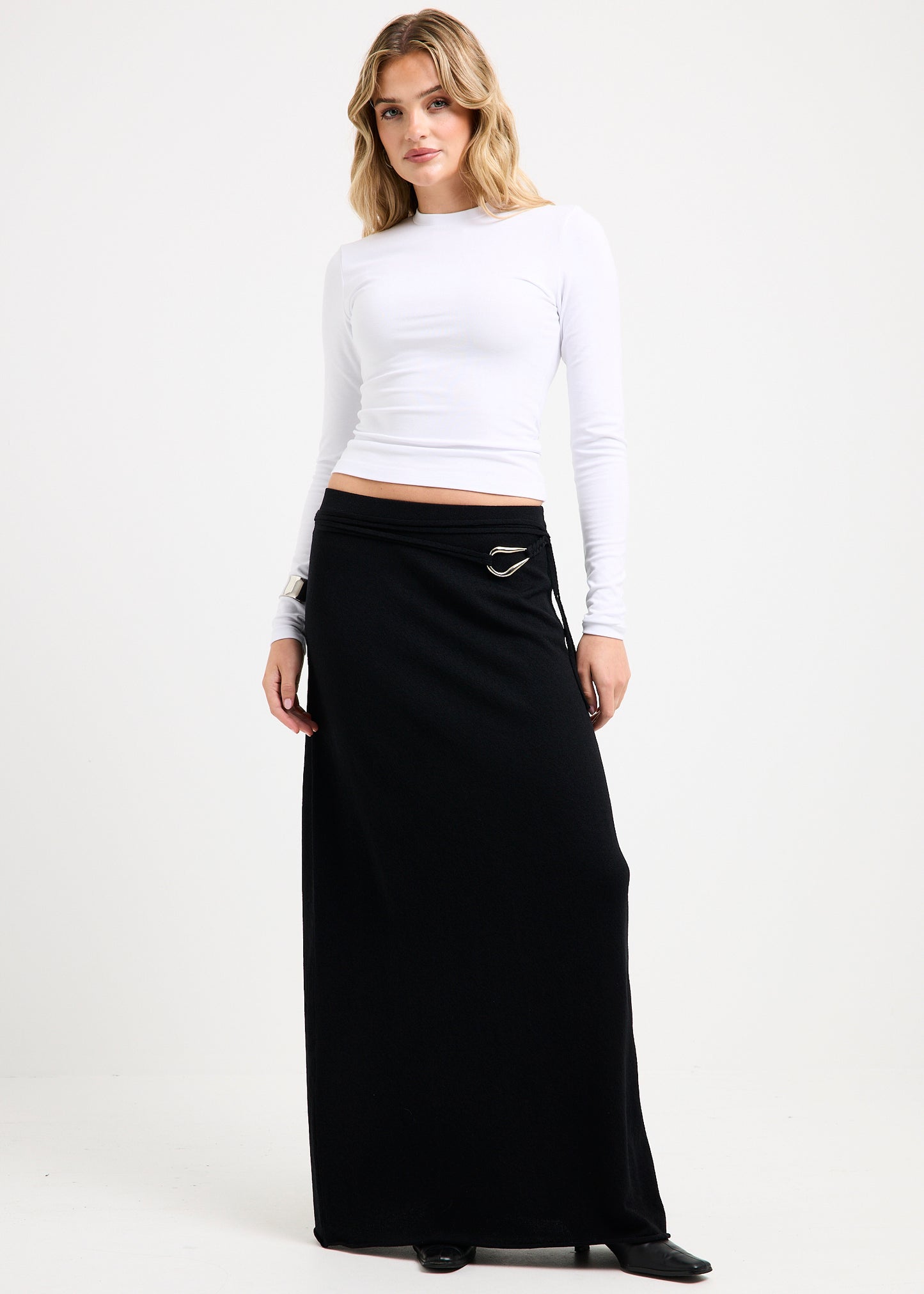 Imola Belted Knit Maxi Skirt