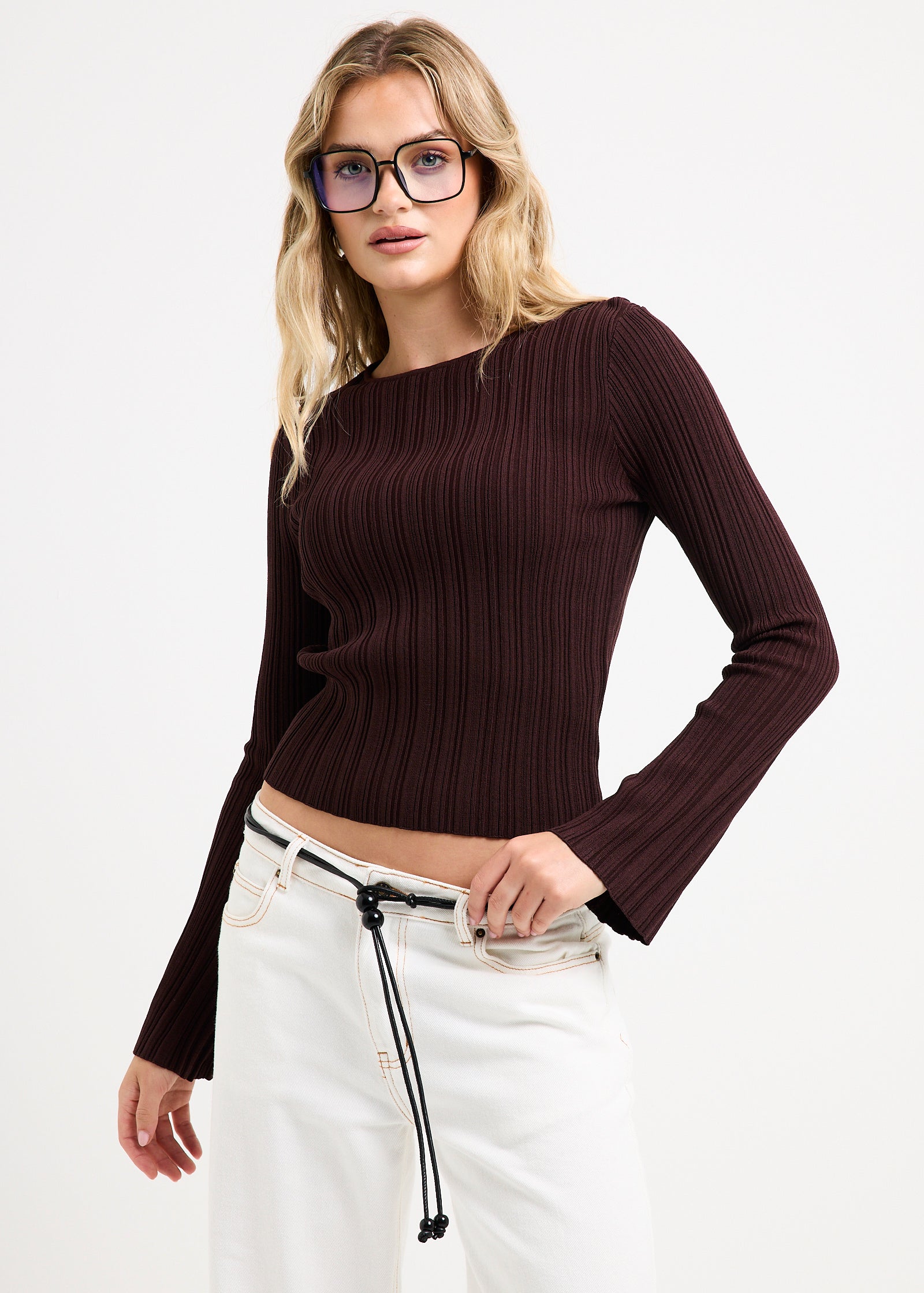 Holland Boat Neck Long Sleeve Knit Top – General Pants Co.