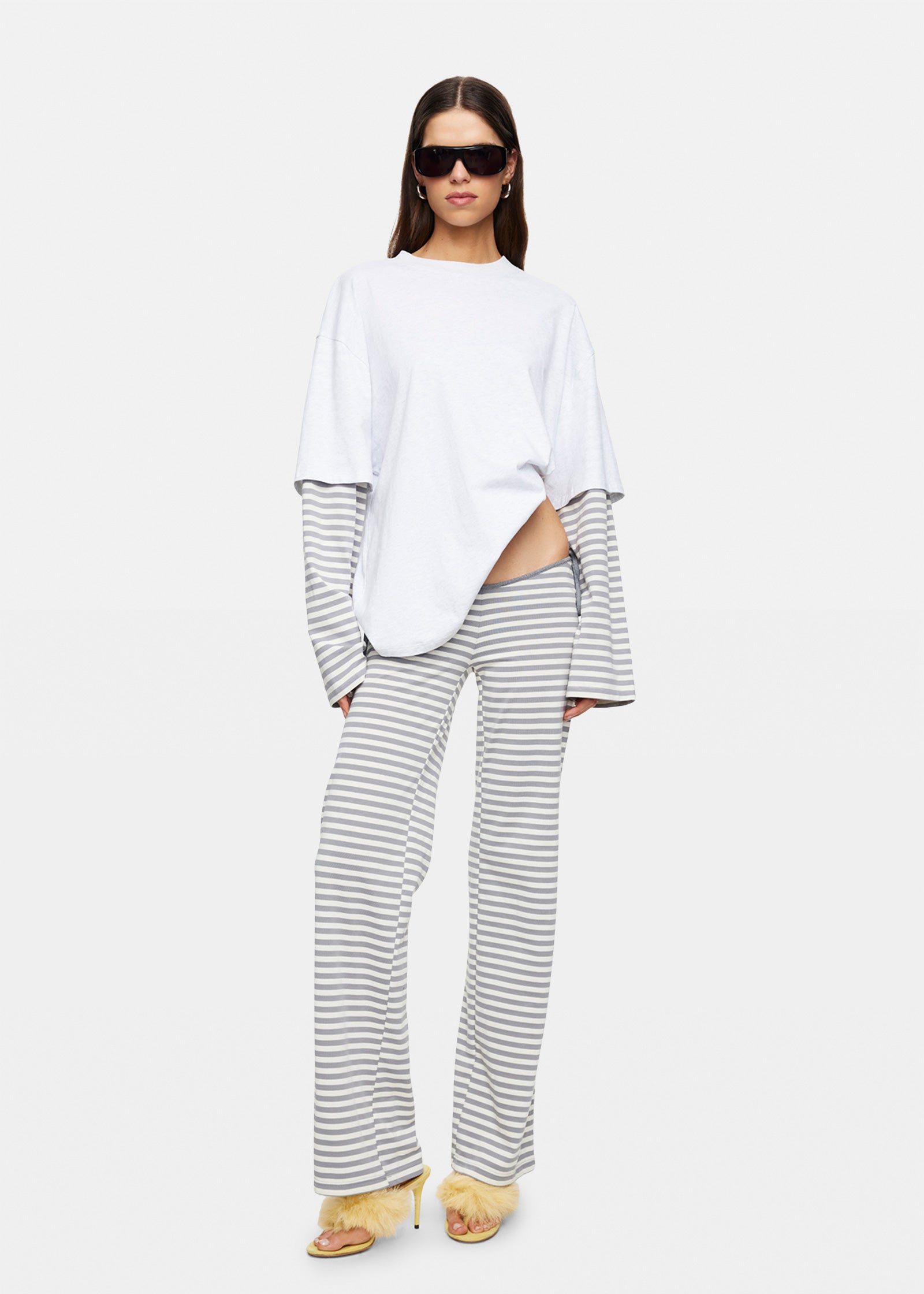 Bloom Tie Pants ASH STRIPE