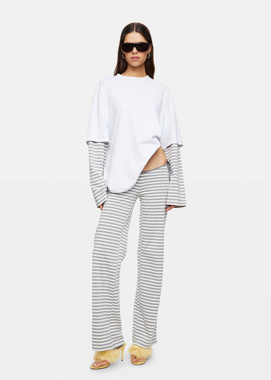 Bloom Tie Pants ASH STRIPE