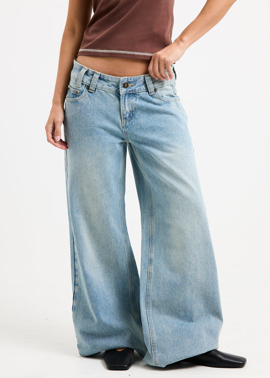 Elise Low Wide Denim Jeans MIAMI BLUE