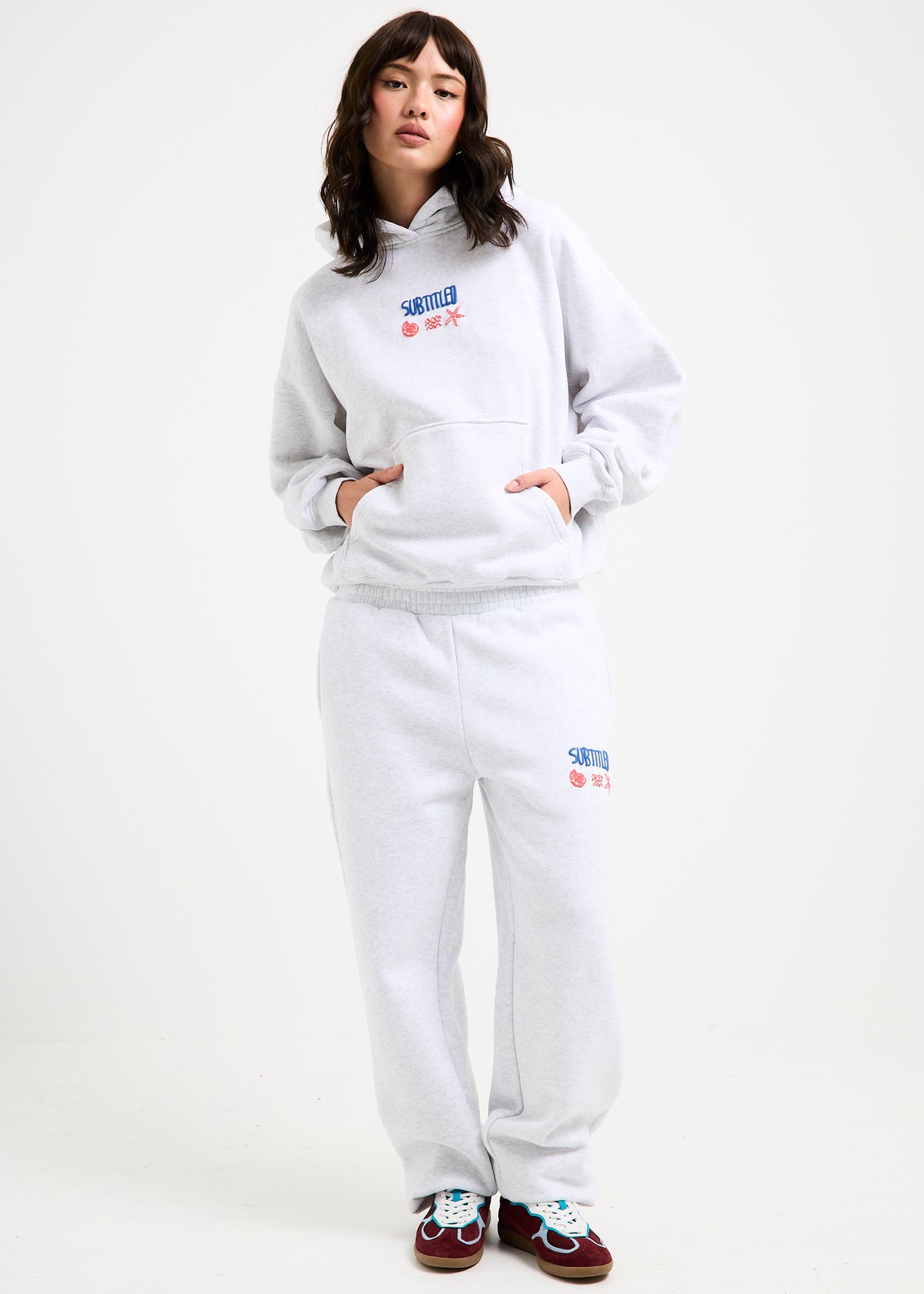 Social Club Cuffed Fleece Pants GREY MARLE