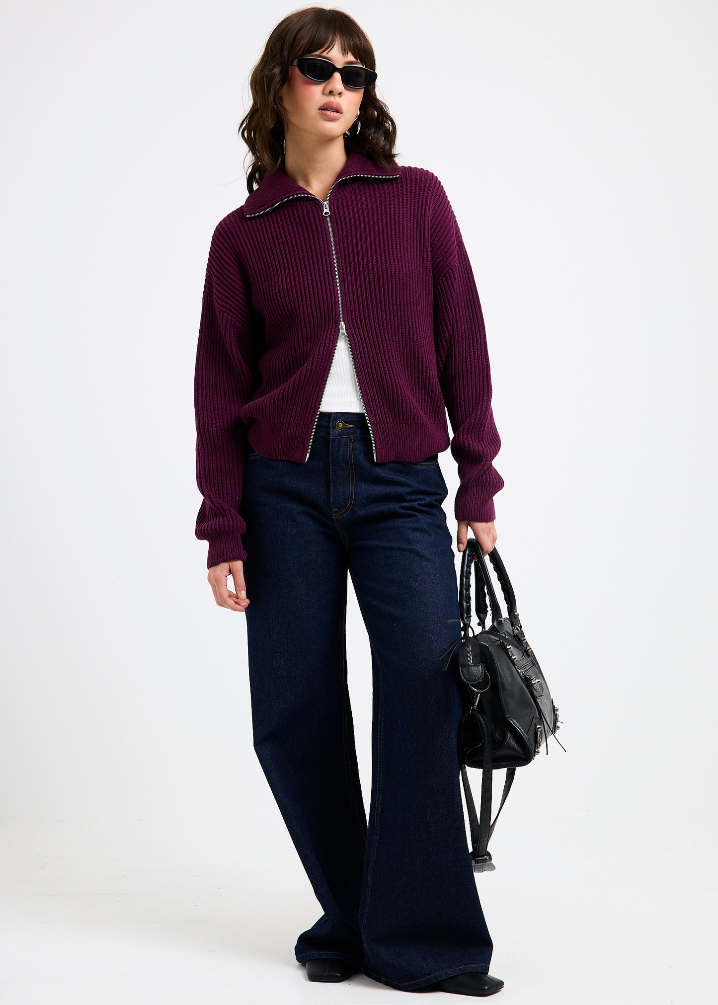 Ellie Double End Zip Longline Cardigan