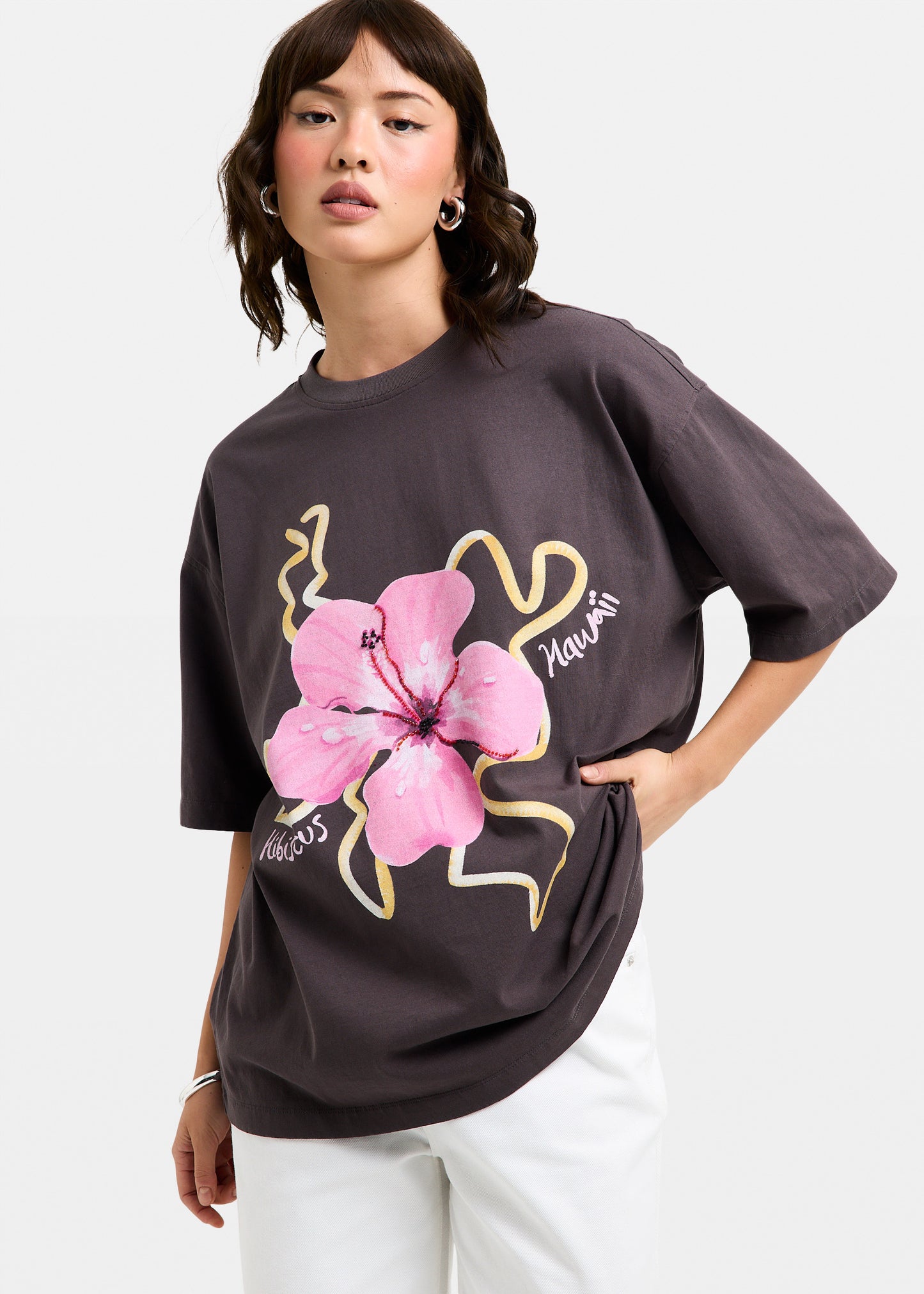 Hawaii Hibiscus Oversized T-Shirt