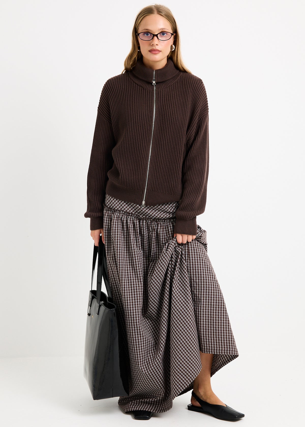 Ellie Double End Zip Longline Cardigan