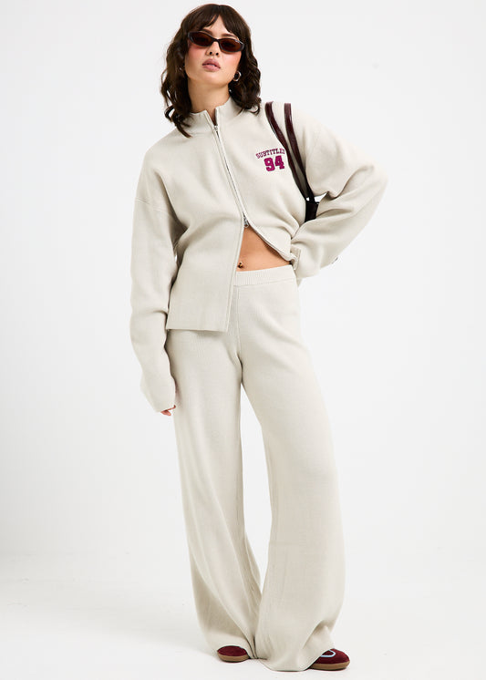 Agnes Rib Wide Leg Pants IVORY