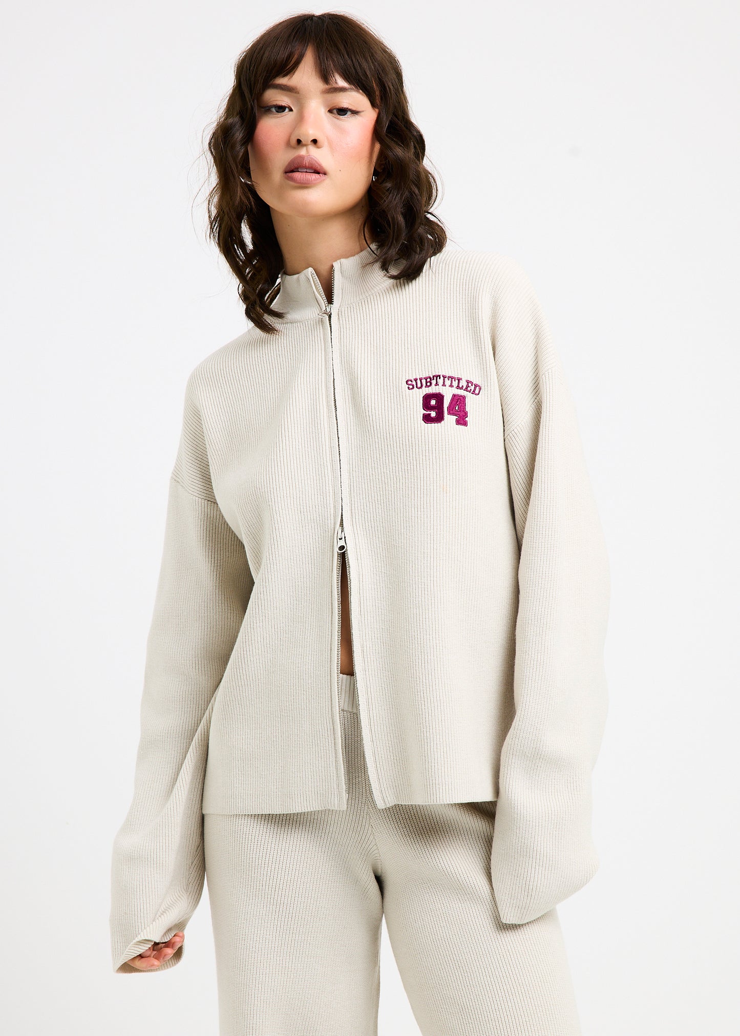 Agnes Rib Double Zip Through Jacket