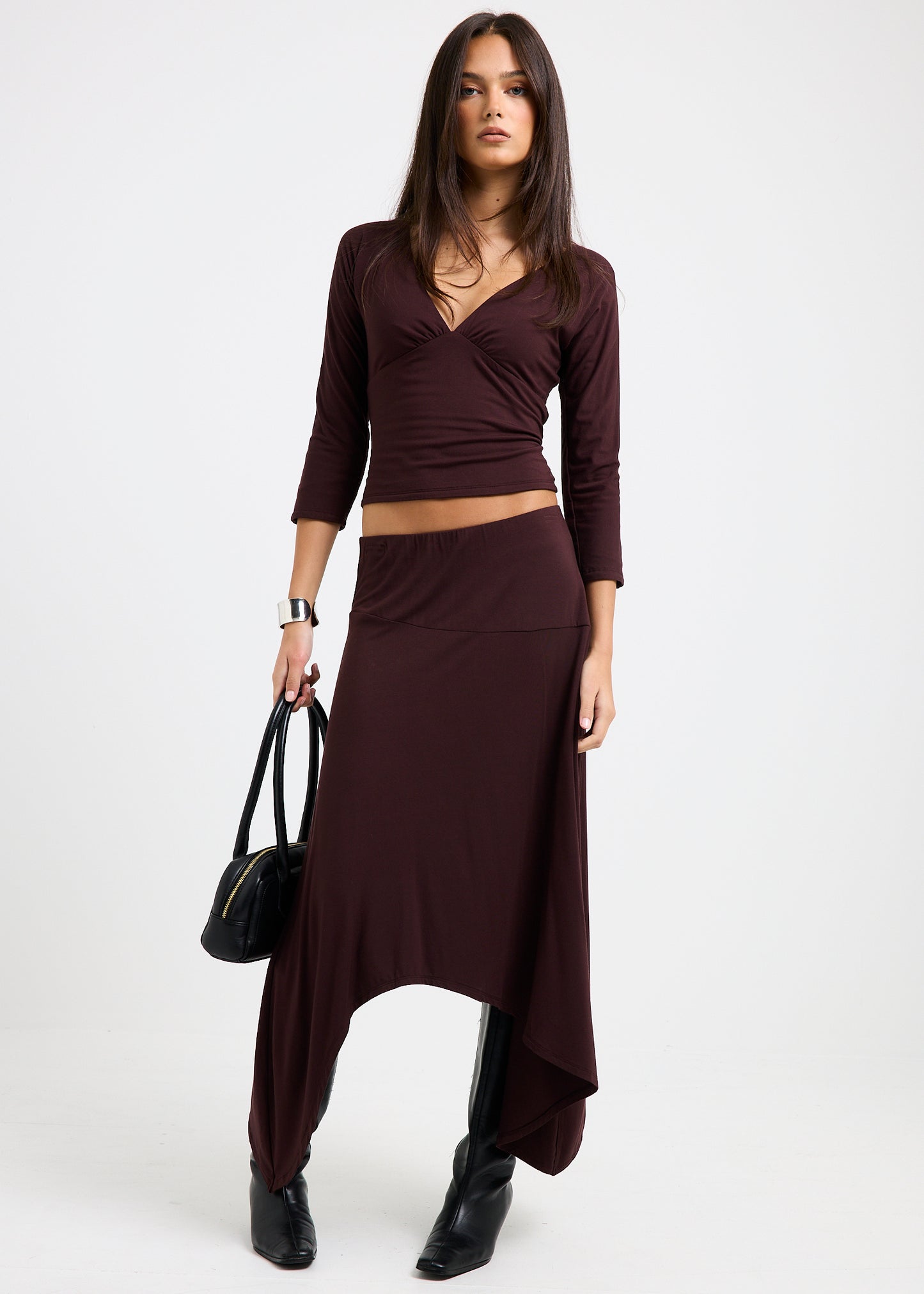 Sage Handkerchief Maxi Skirt