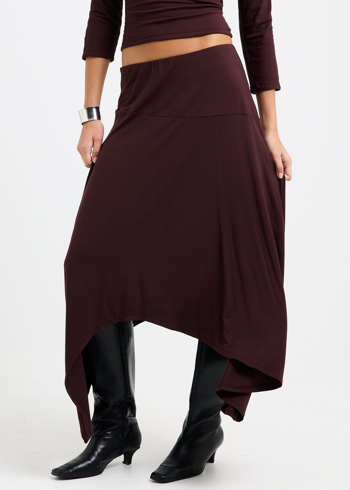 Sage Handkerchief Maxi Skirt