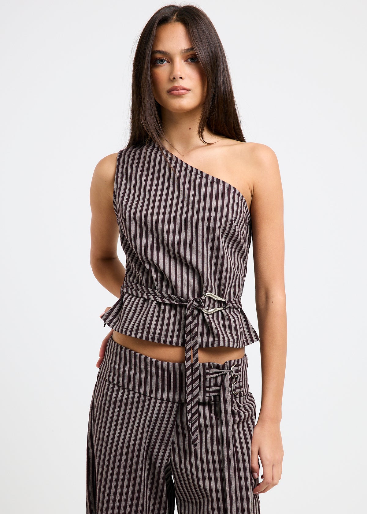 Naia Stripe One Shoulder Top STRIPE