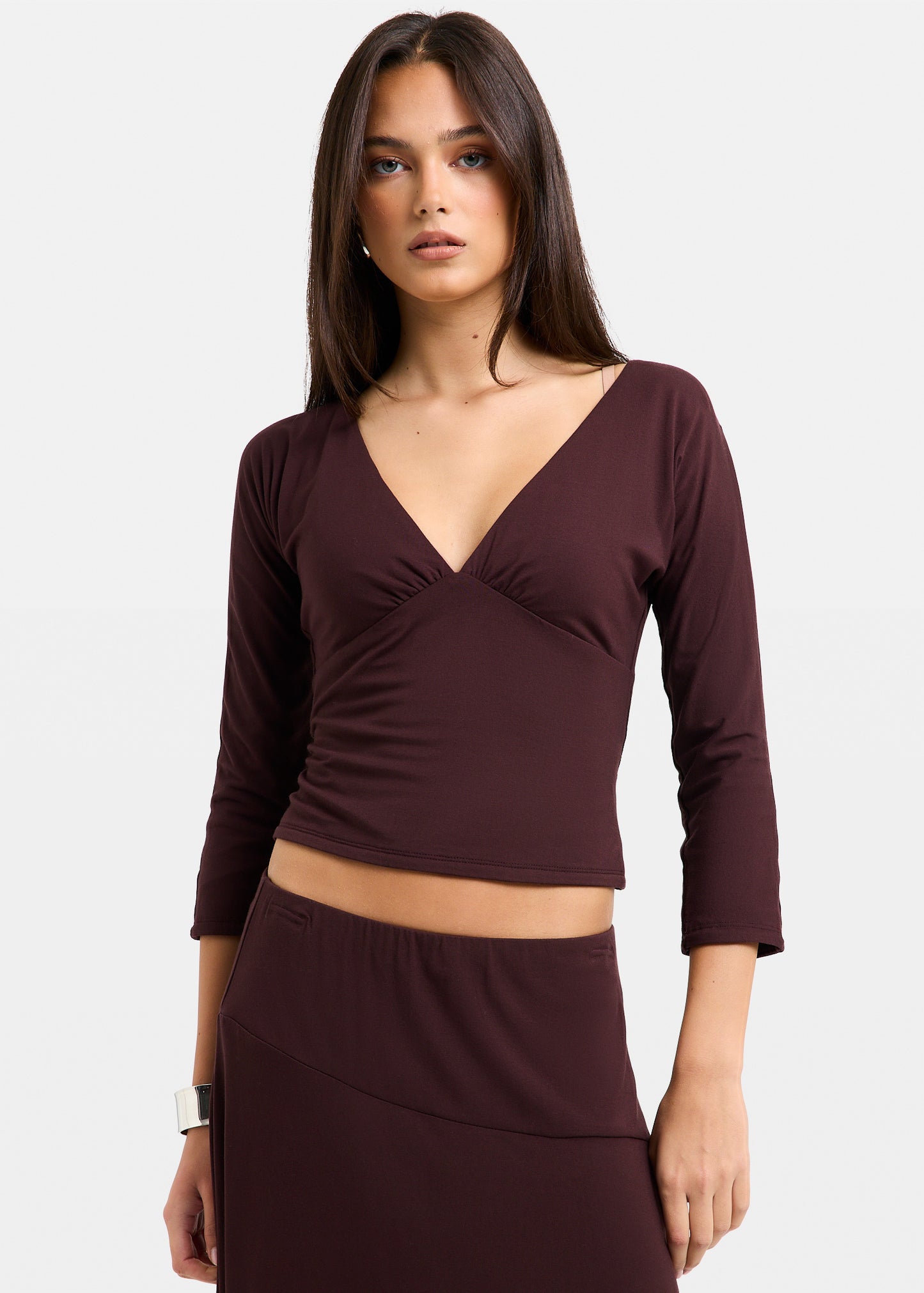 Vivian Deep V  Quarter Top