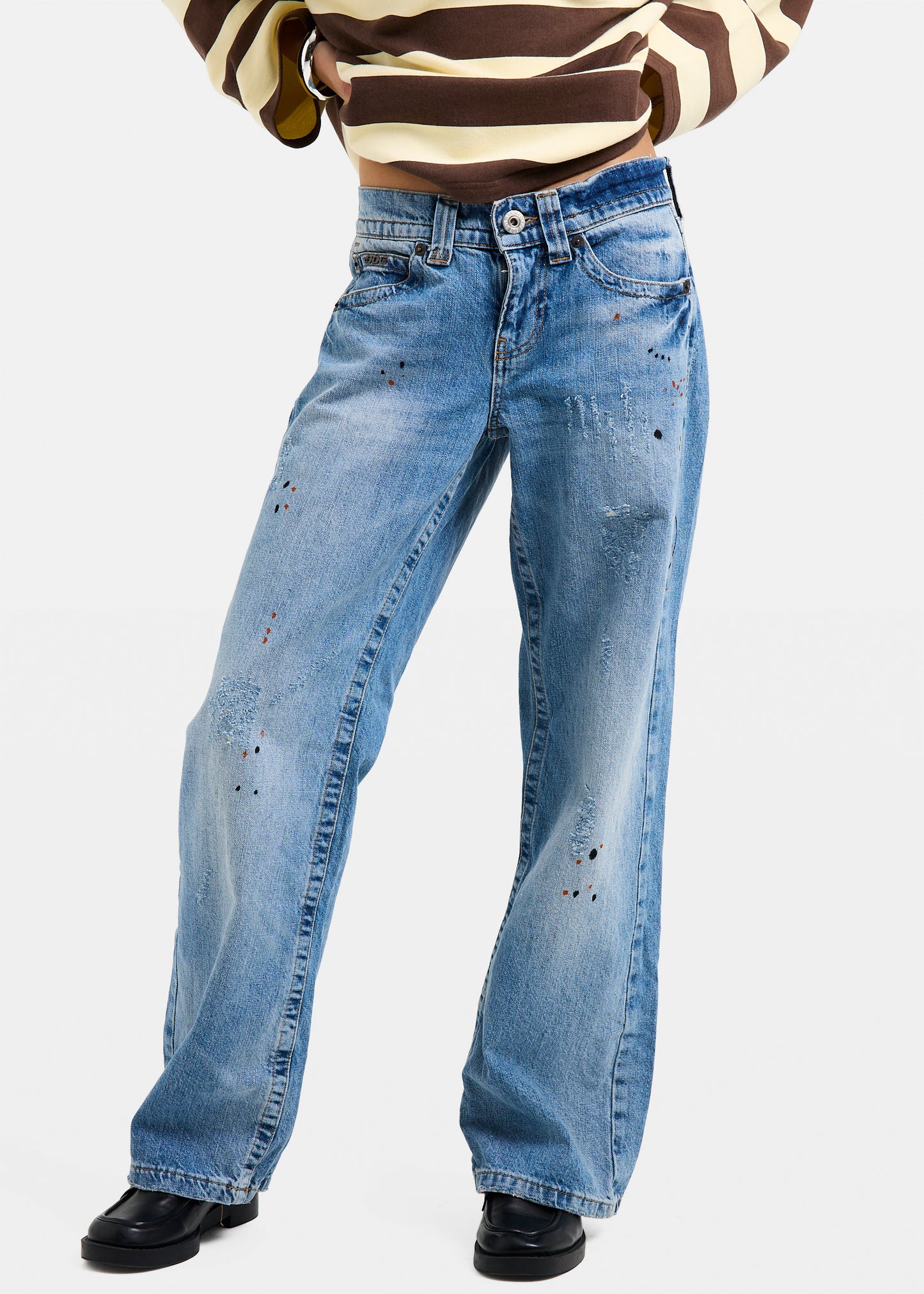 BDG Kayla Paint Splatter Low-Rise Denim Jeans