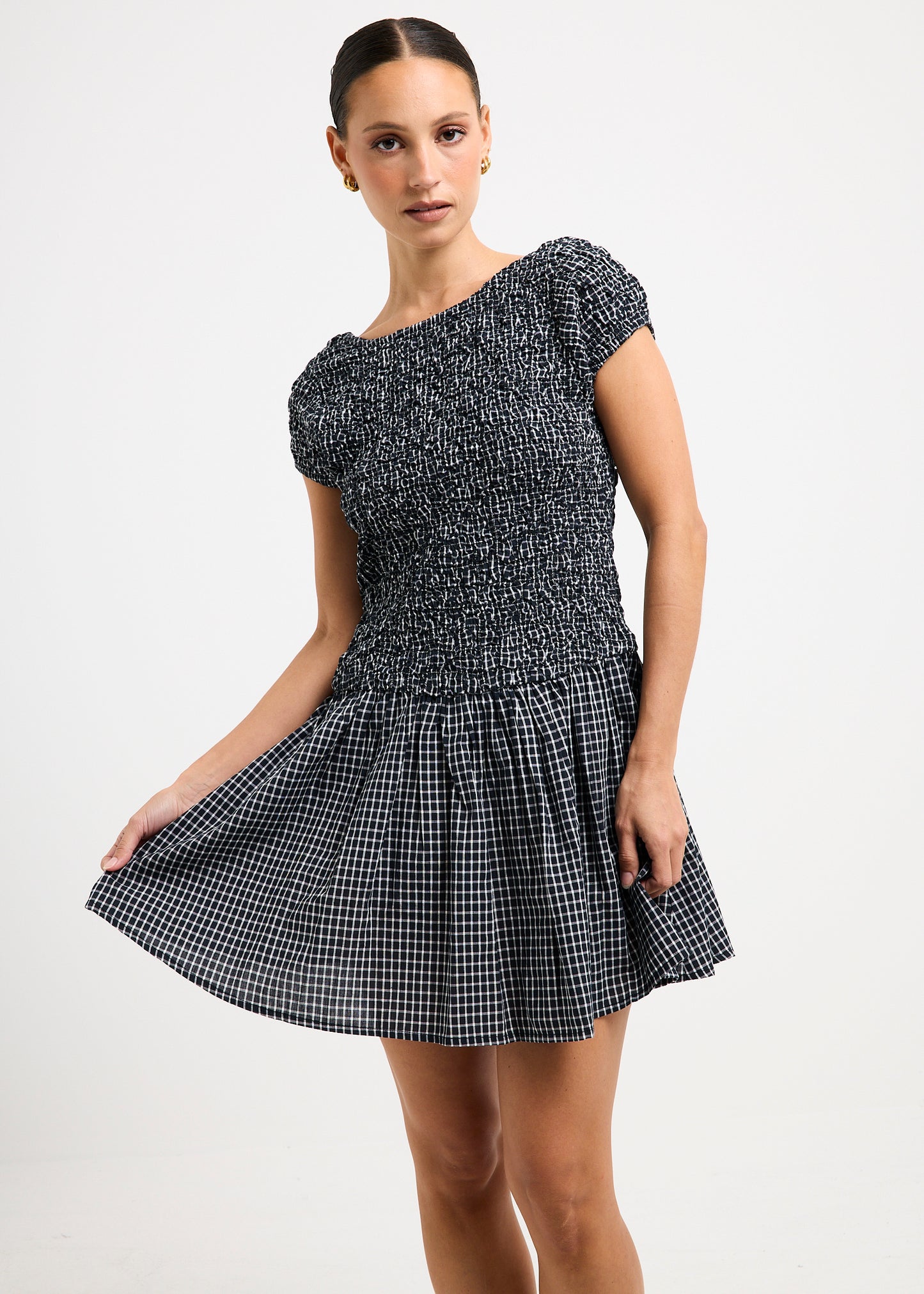 Adari Smocked Mini Dress
