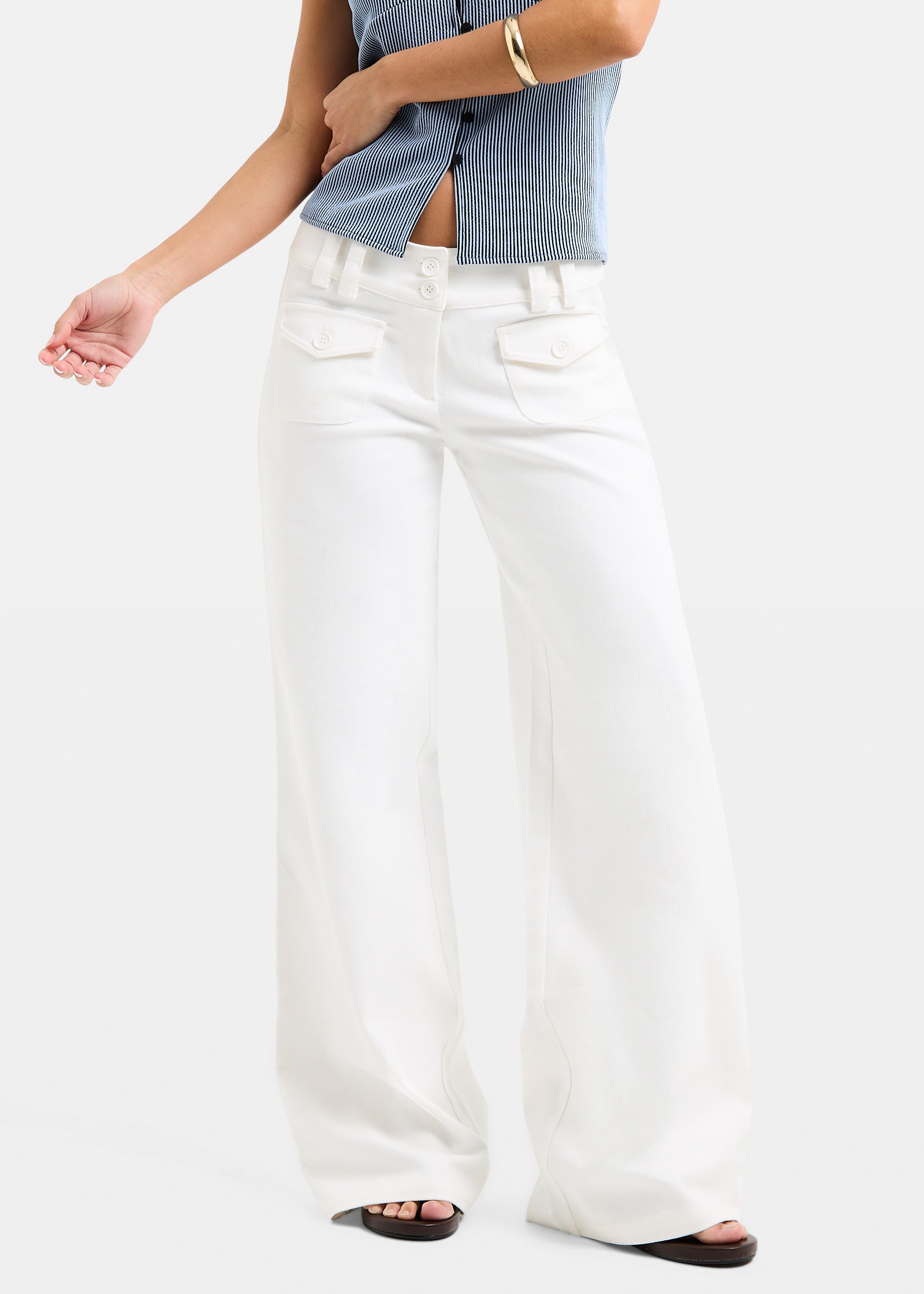 Danica Low Wide Pants OFF WHITE
