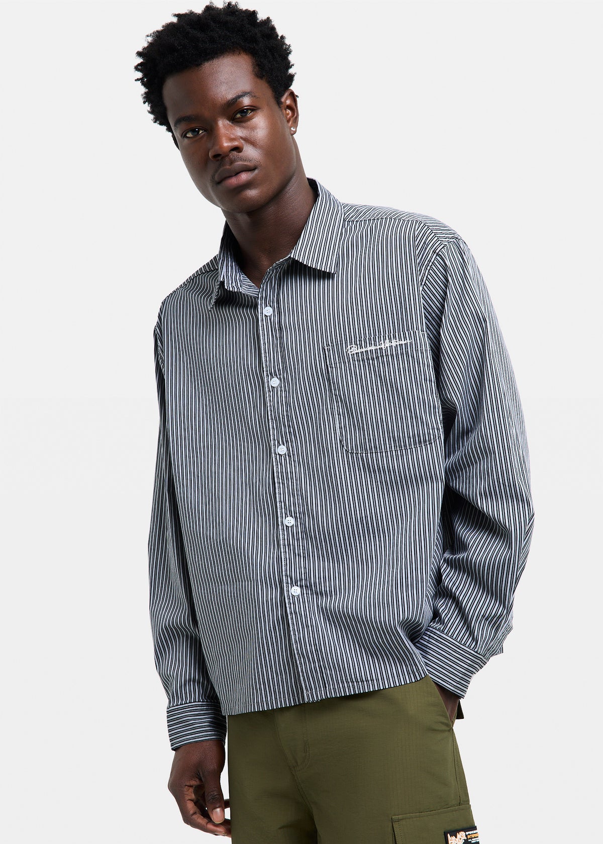 Miami Striped Long Sleeve Shirt GREY