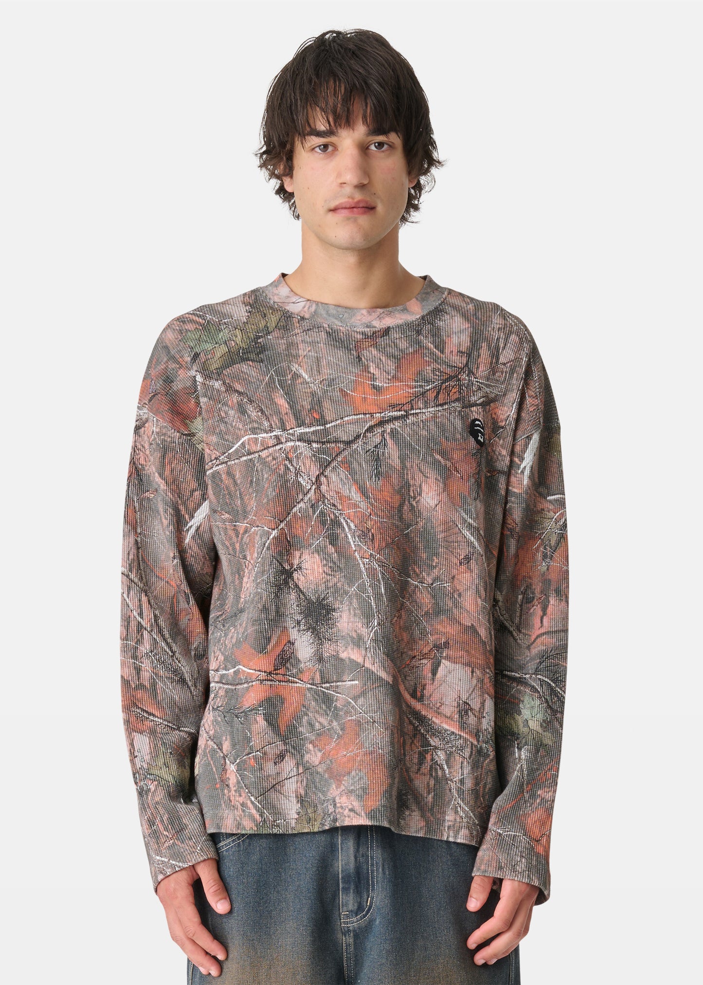 CAMO WAFFLE KNIT LS TEE