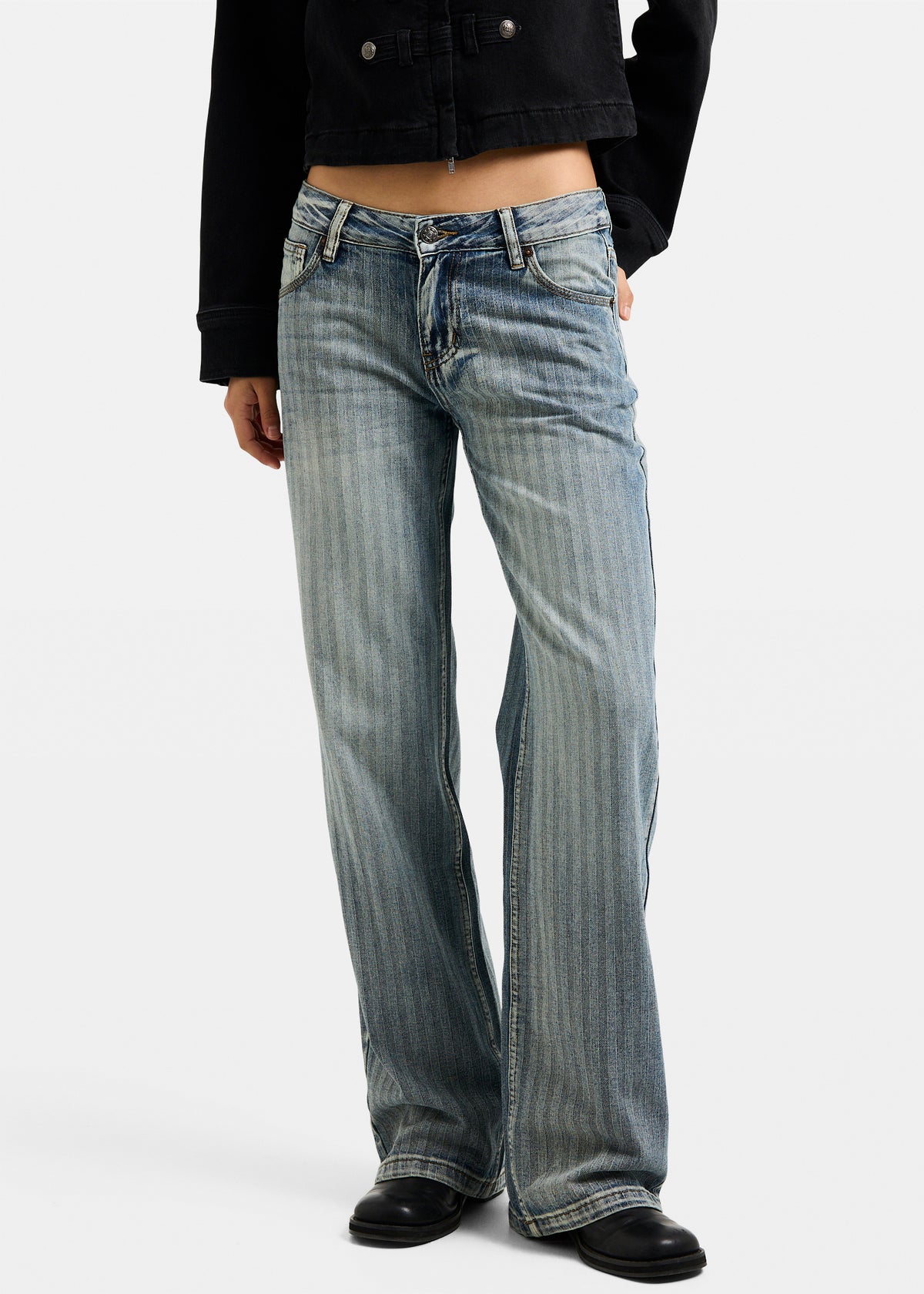 Pelly Pinstripe Low Denim Jeans