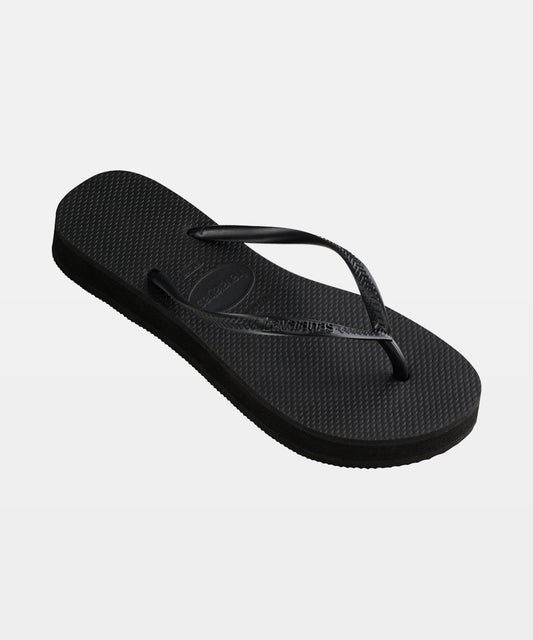 Slim Flatform Flip Flops BLACK