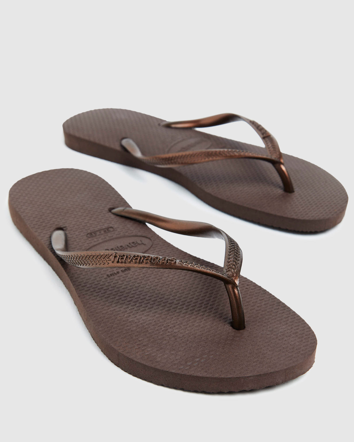 Slim Thongs Metallic Dark Brown BROWN