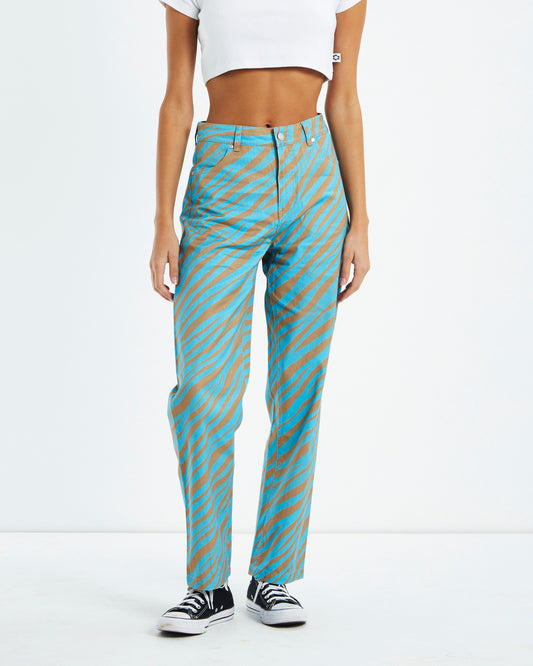 Adi Shelby Hemp Wide Leg Long Pants Blue Stripe BLUE