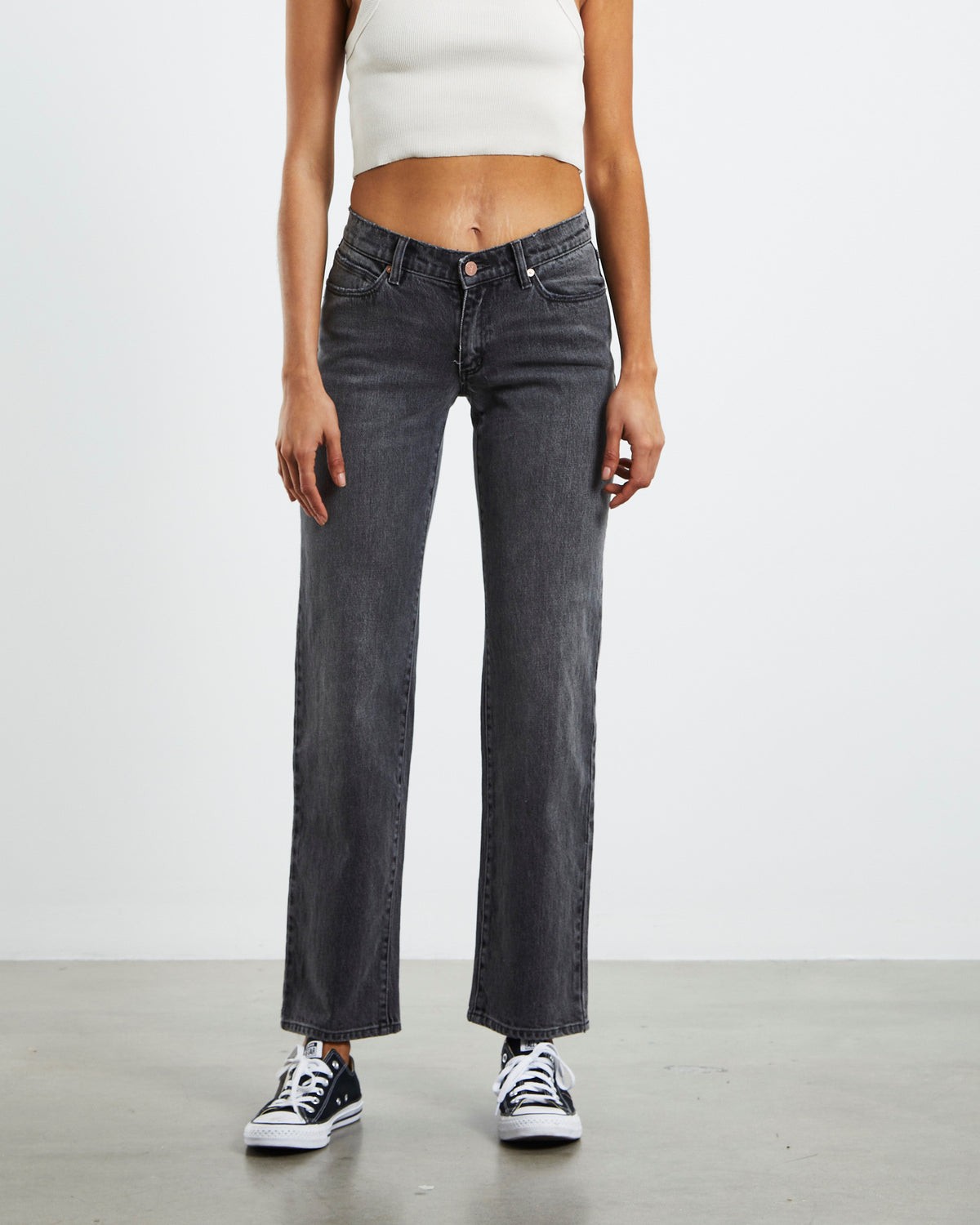 A 99 Low Straight Jeans Addison Black