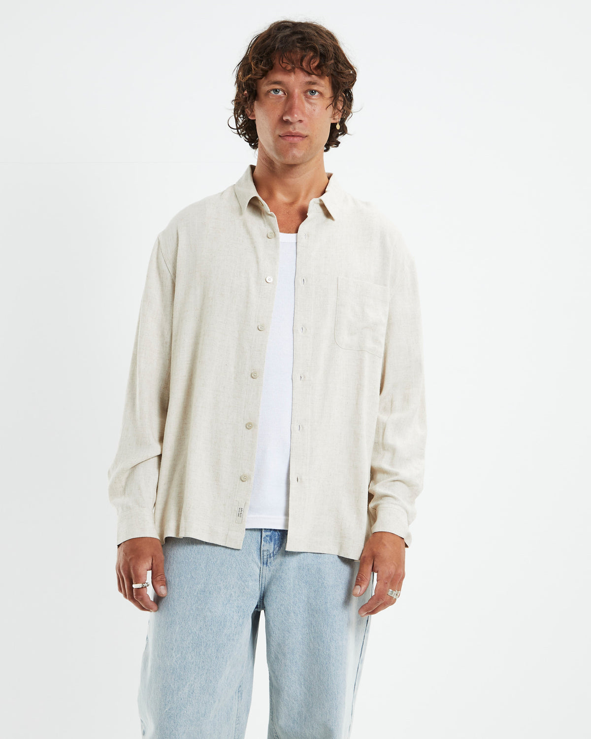 Harrison Linen Long Sleeve Shirt Natural NATURAL