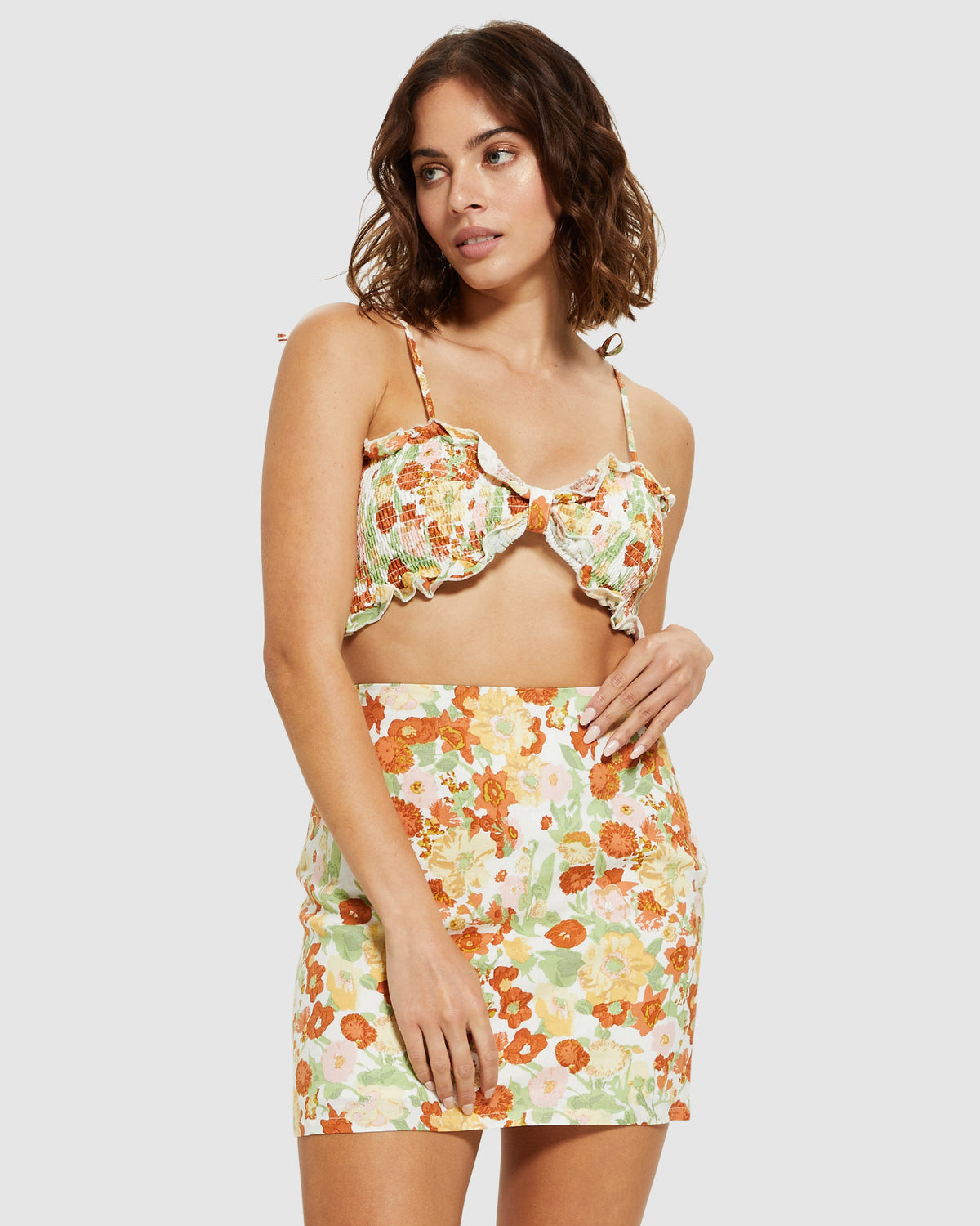 Celest Floral Shirred Top ASSORTED